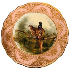 Set of Twelve English Cauldon Bird Plates, Each Painted Differently
