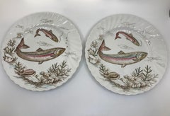 Set of Twelve English Fish Plates