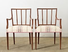 Set of Twelve English Georgian Style Inlay Dining Chairs