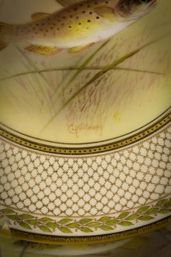 Set of Twelve English Porcelain Fish Plates, Royal Doulton, circa 1900