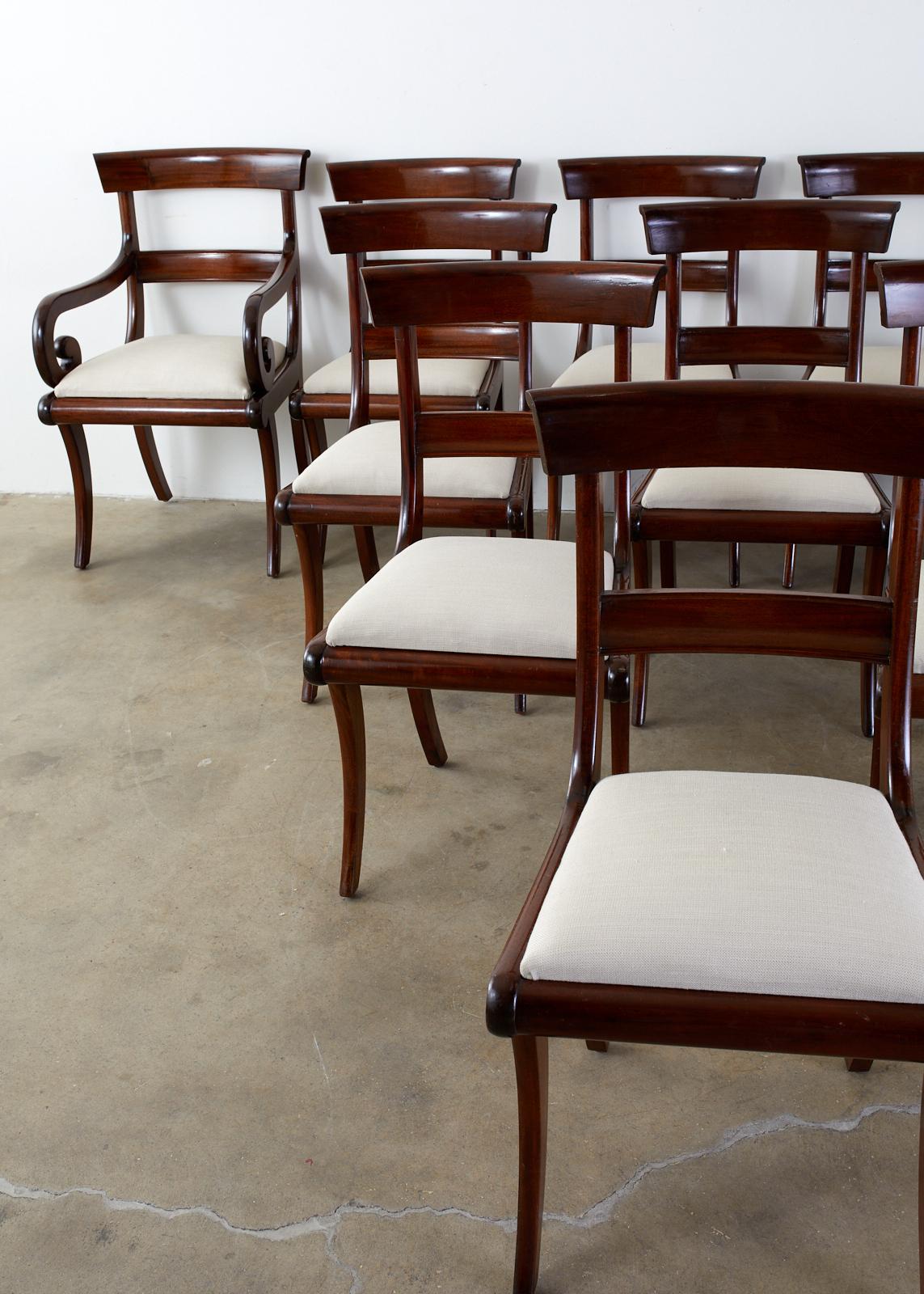 Set of Twelve English Regency Mahogany Dining Chairs 13