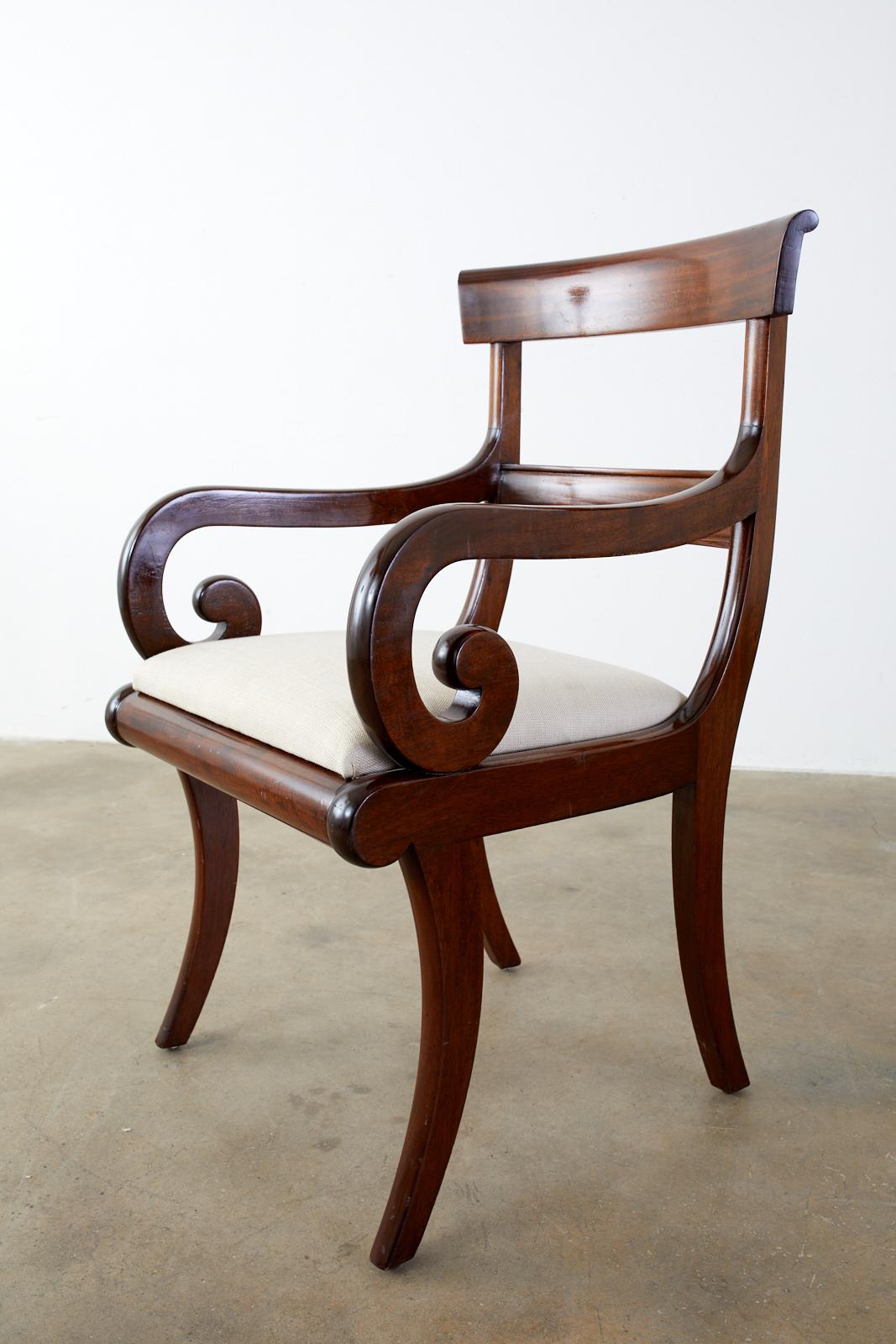 Set of Twelve English Regency Mahogany Dining Chairs In Good Condition In Rio Vista, CA