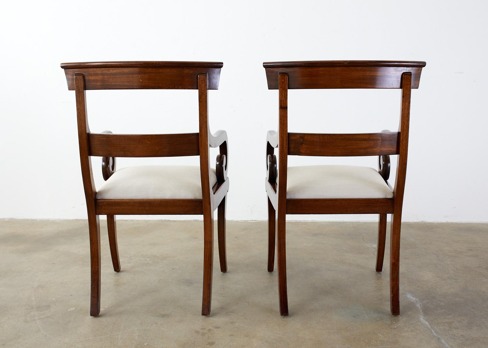 Set of Twelve English Regency Mahogany Dining Chairs 3
