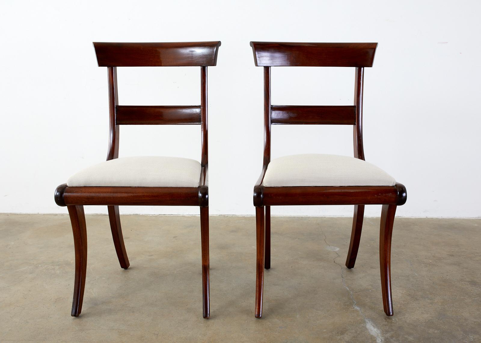 Set of Twelve English Regency Mahogany Dining Chairs 4
