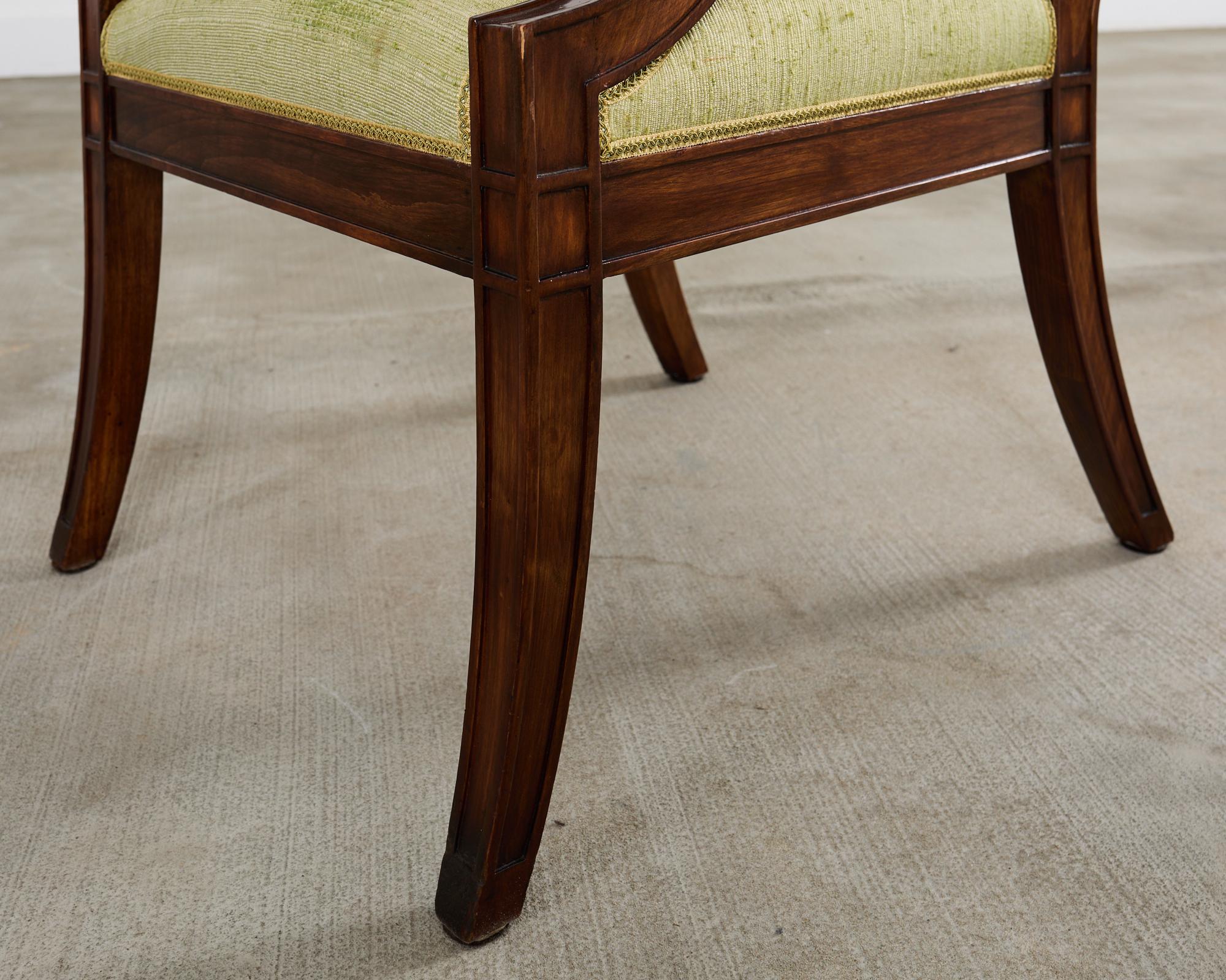 Set of Twelve English Regency Style Walnut Dining Chairs 8