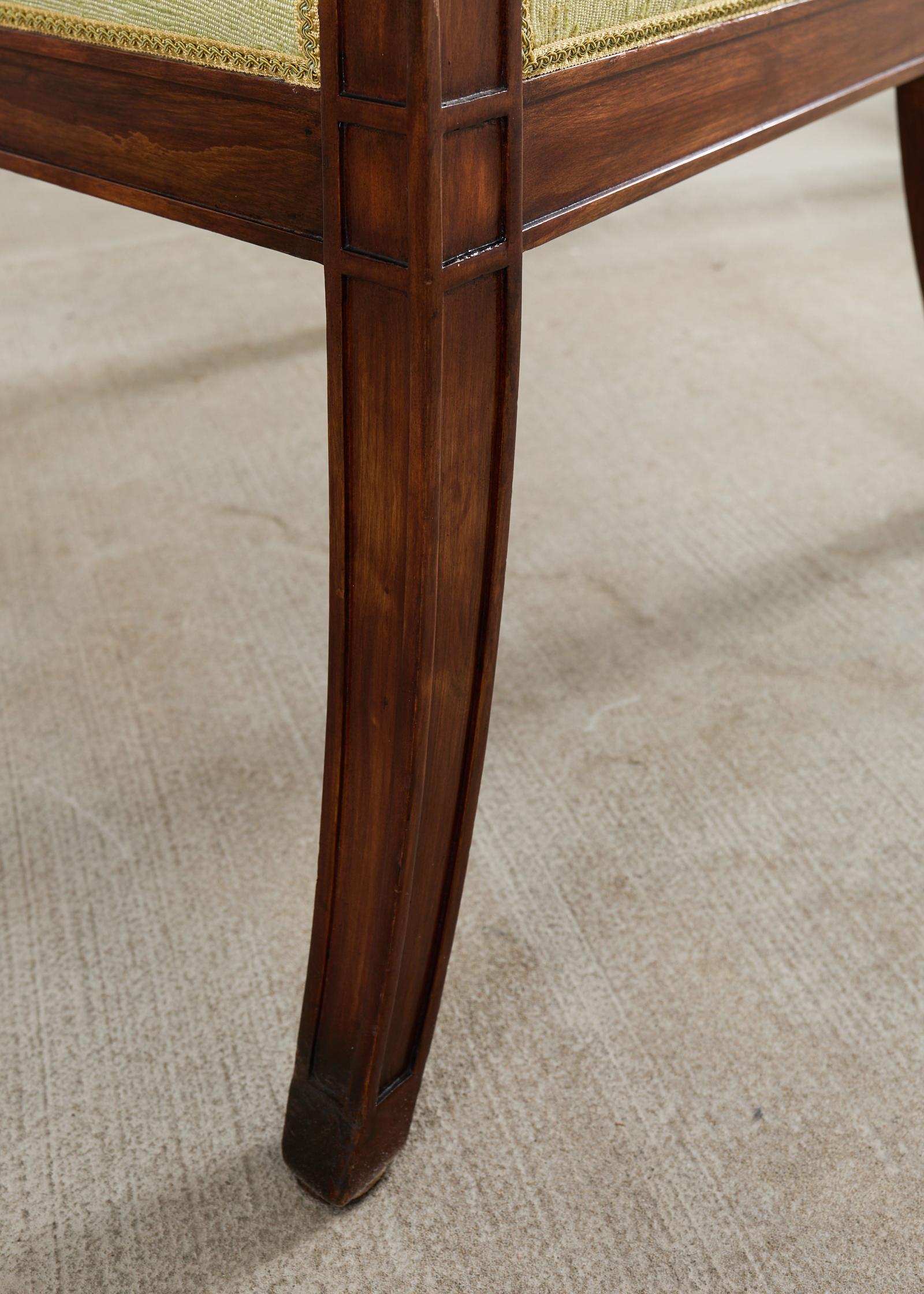 Set of Twelve English Regency Style Walnut Dining Chairs 9