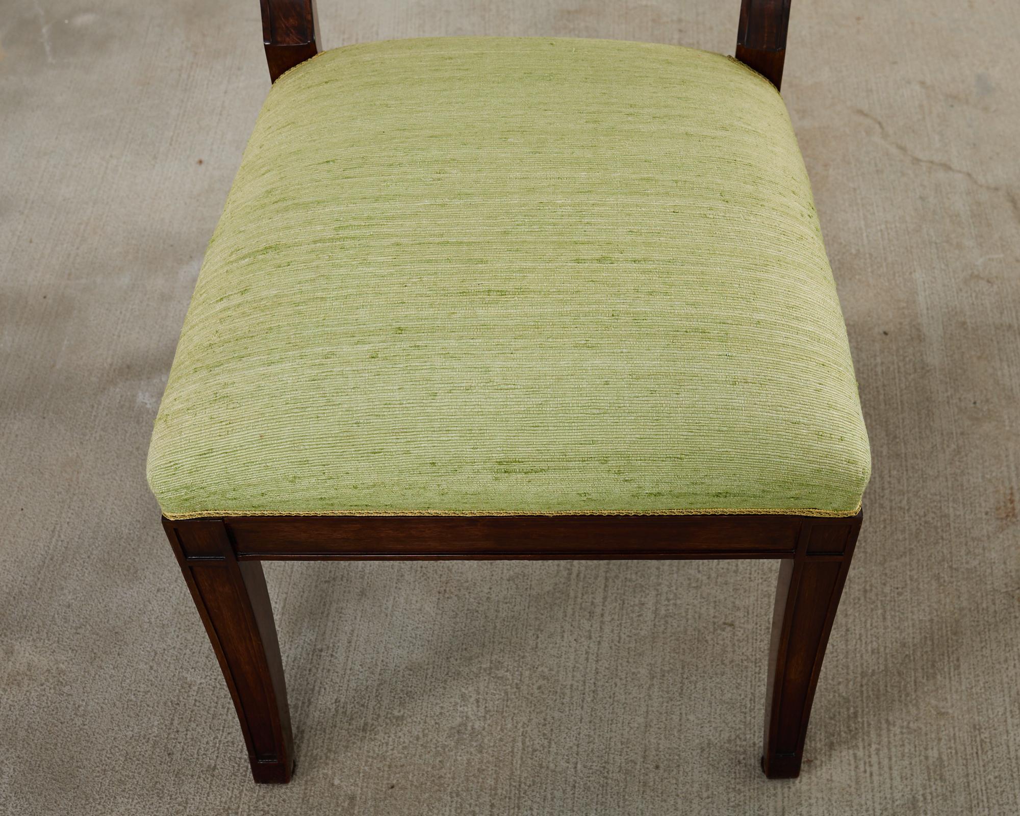 Set of Twelve English Regency Style Walnut Dining Chairs 11