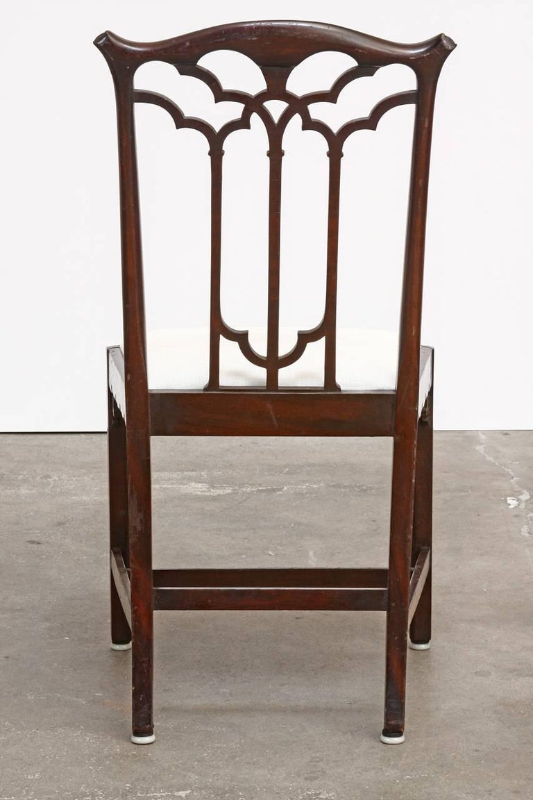 Set of 12 English Victorian Gothic Revival Dining Chairs at 1stDibs