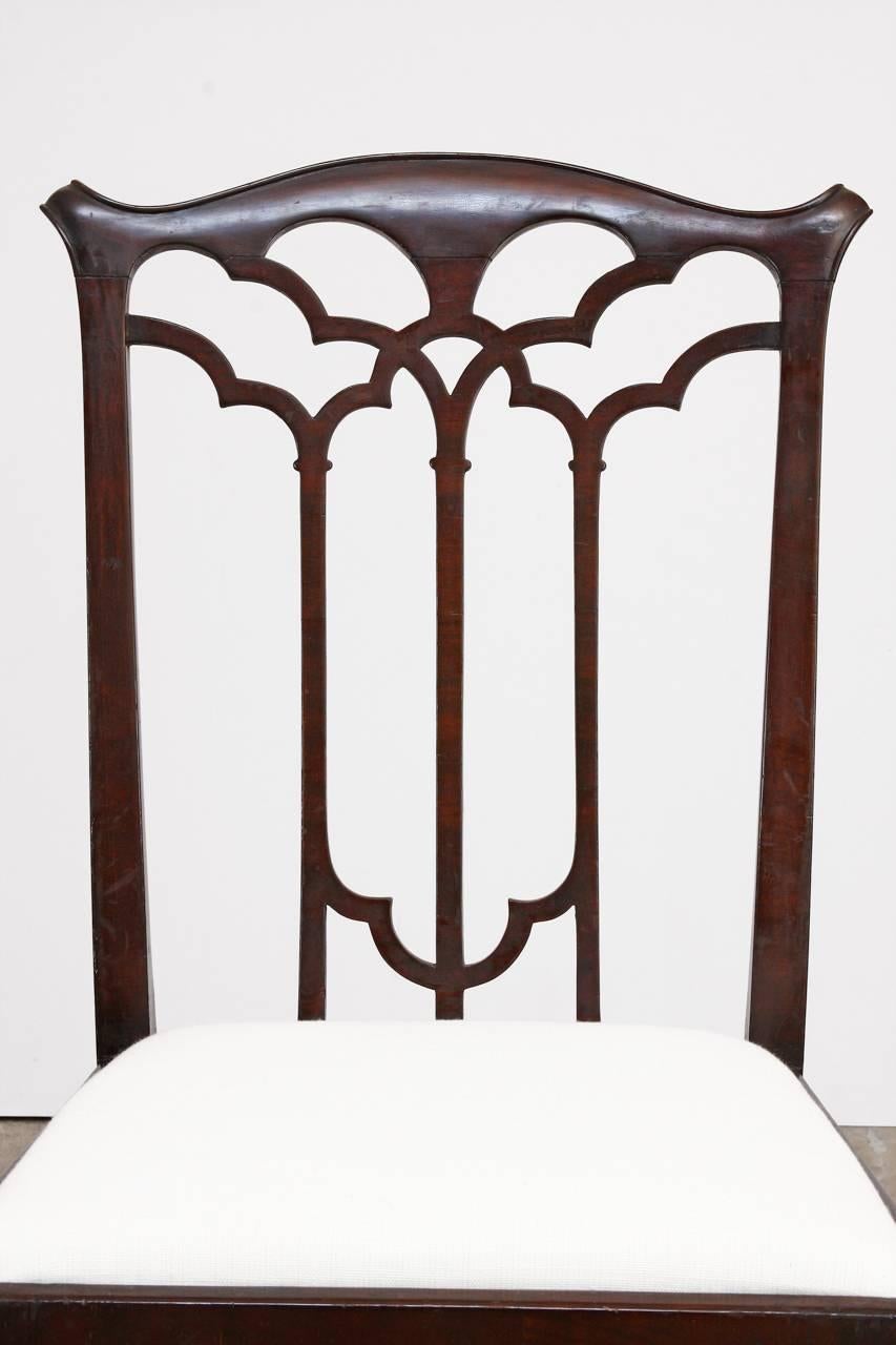 Set of 12 English Victorian Gothic Revival Dining Chairs In Good Condition In Rio Vista, CA