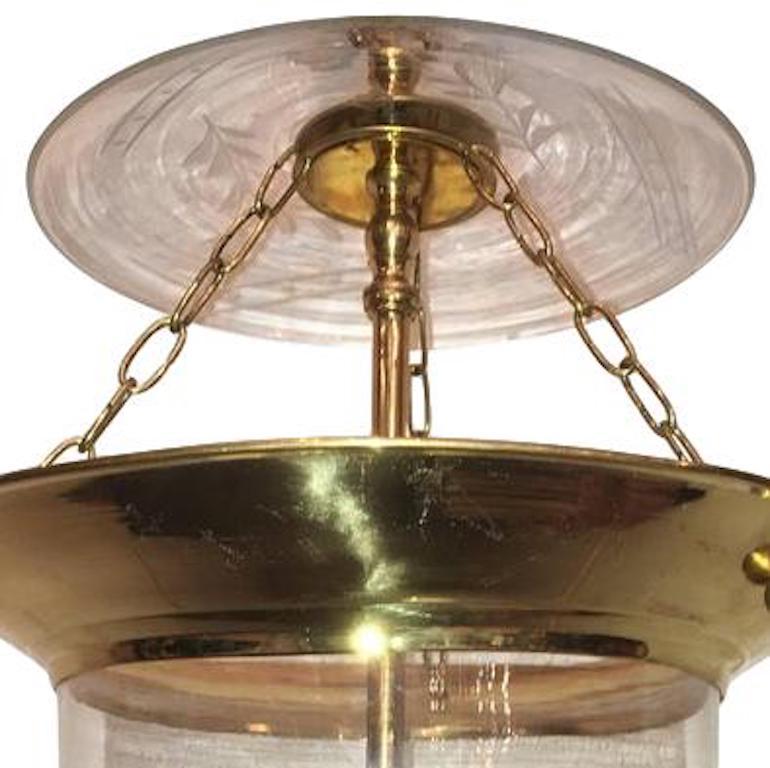 French Set of Etched Glass Lanterns, Sold Individually For Sale