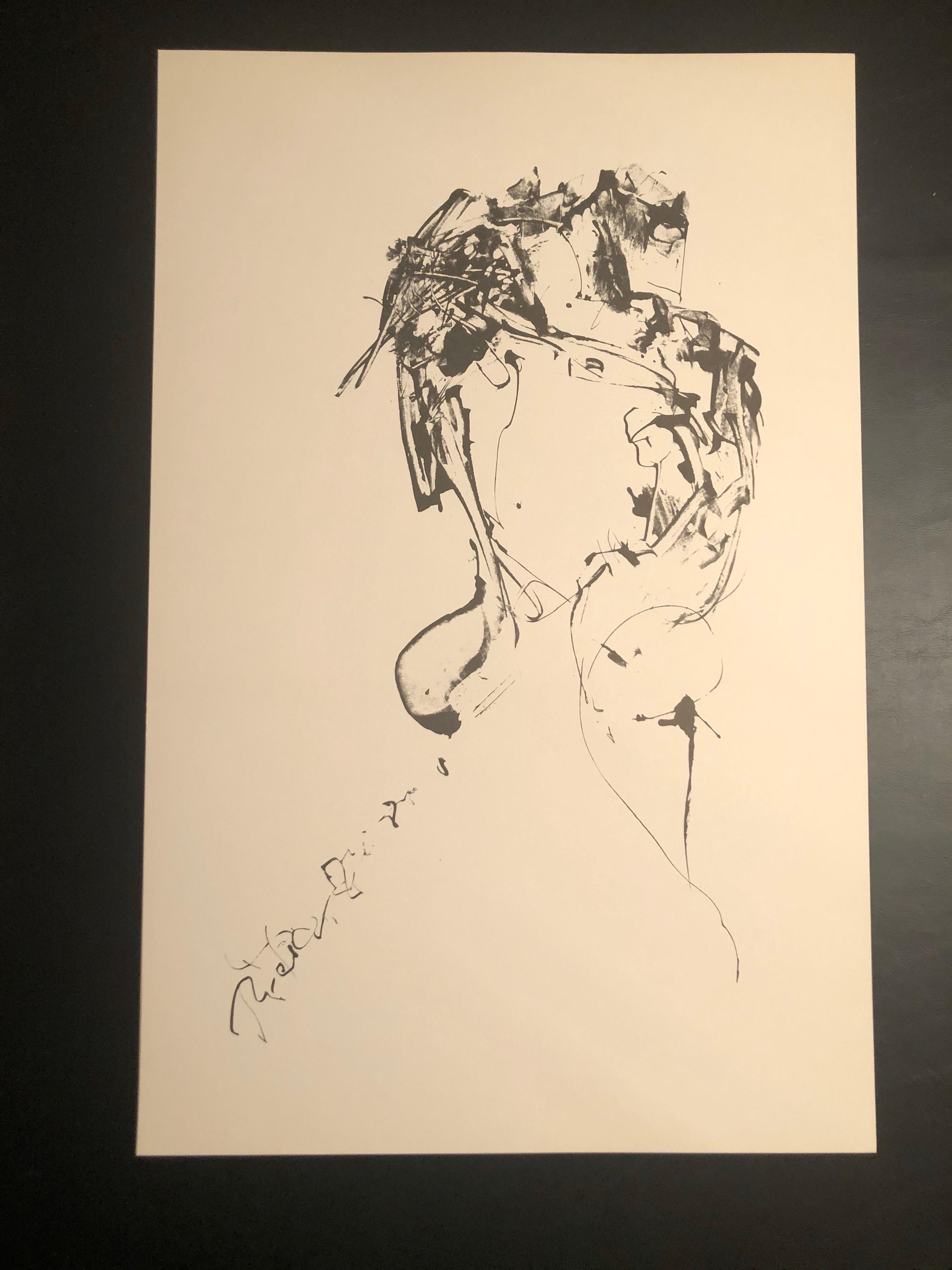 Set of Twelve Expressionist Signed Drawings by Pietro Lazzari 