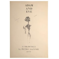 Set di dodici disegni espressionisti firmati di Pietro Lazzari "Adamo ed Eva