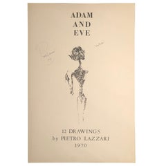 Ensemble de douze dessins expressionnistes signés par Pietro Lazzari « Adam & Eve ».