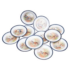 Set of Twelve Exquisite Limoges Game Bird Plates Marked Limoges France