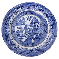 Set of Twelve Faience Plates Chinese Style, Staffordshire, 19th Century England