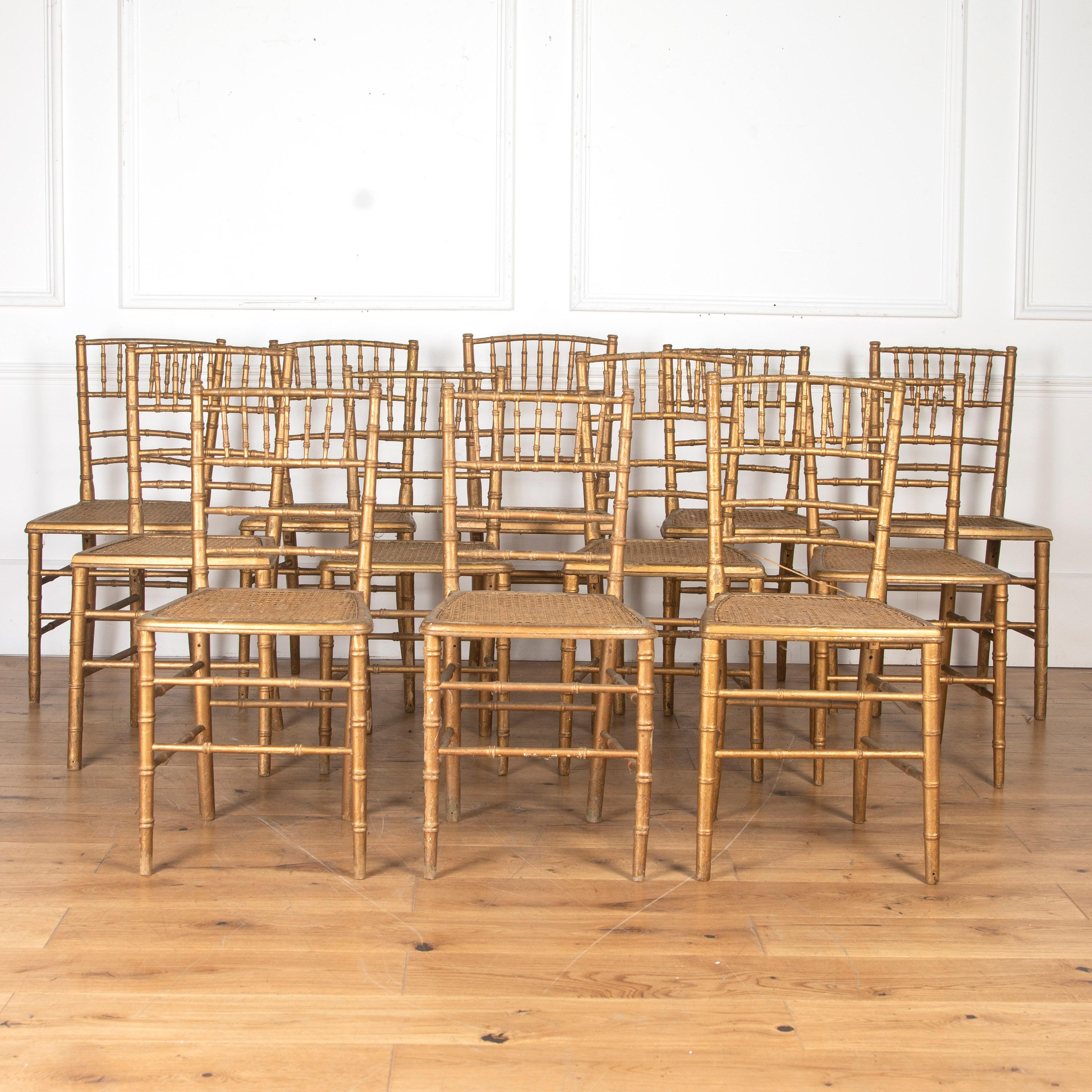 Set of Twelve Faux Bamboo Chairs 2