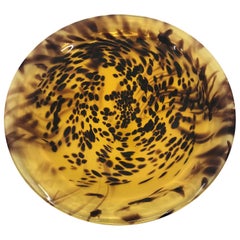 Set of Twelve Faux Tortoise Murano Glass Plates