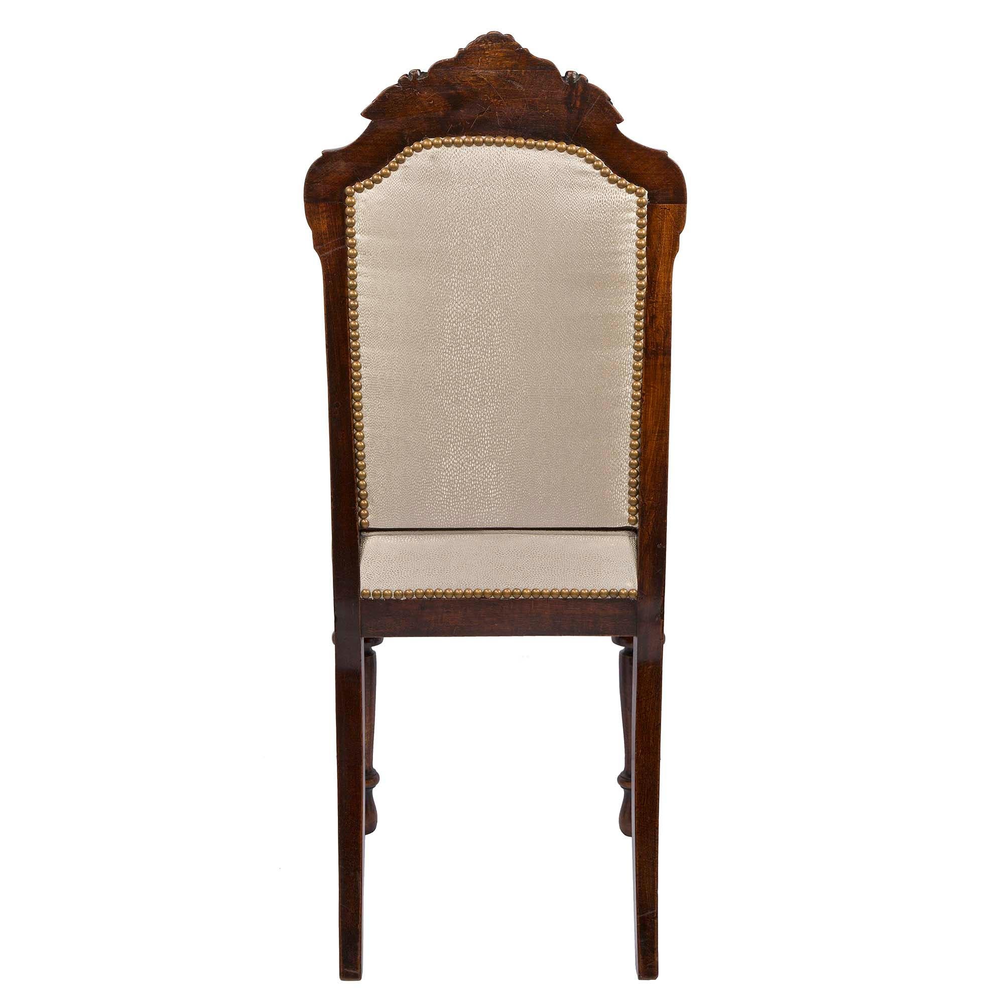 Set of Twelve French 19th Century Walnut Dining Chairs For Sale 2