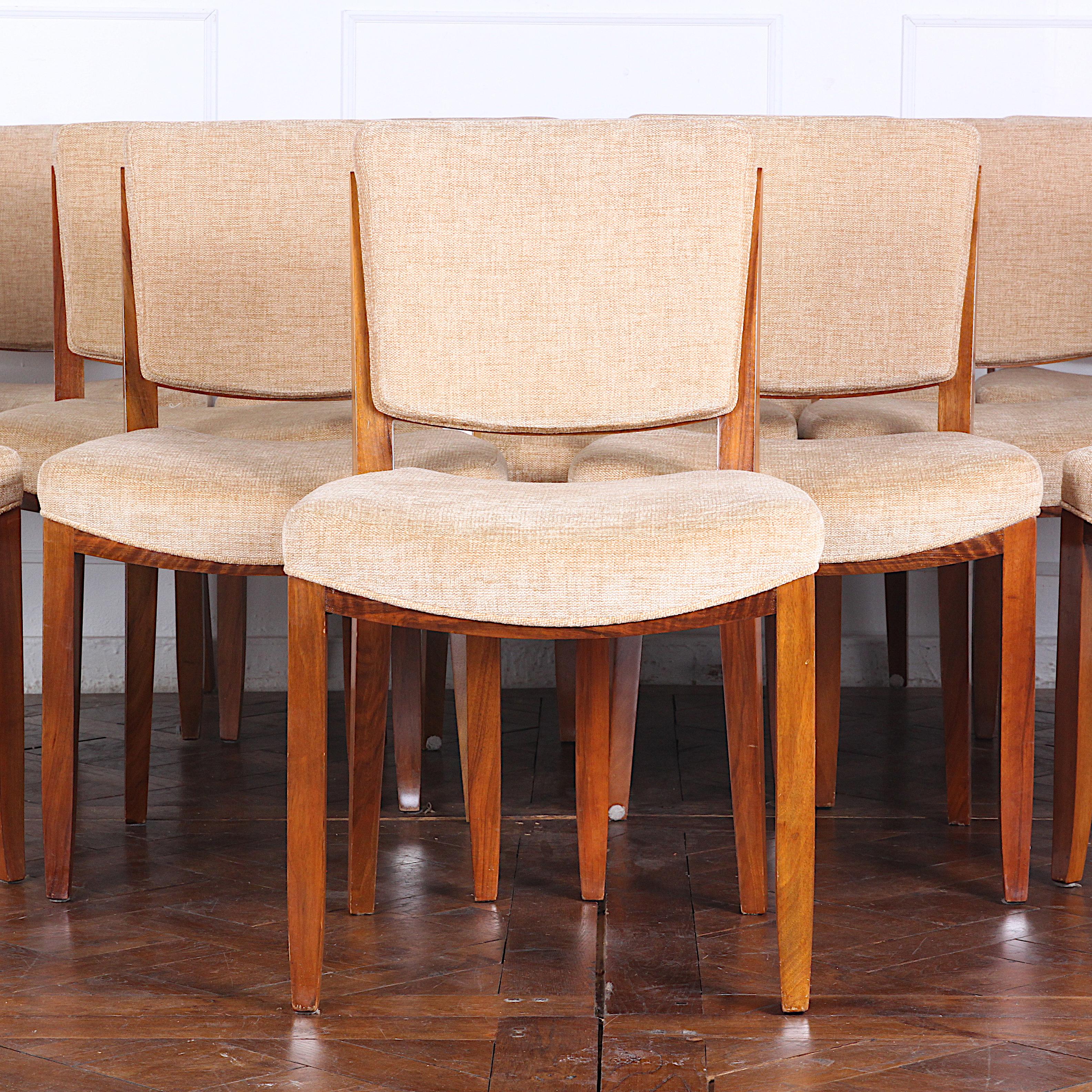 Set of Twelve French Art Deco Dining Chairs by 'Jules Leleu' 5