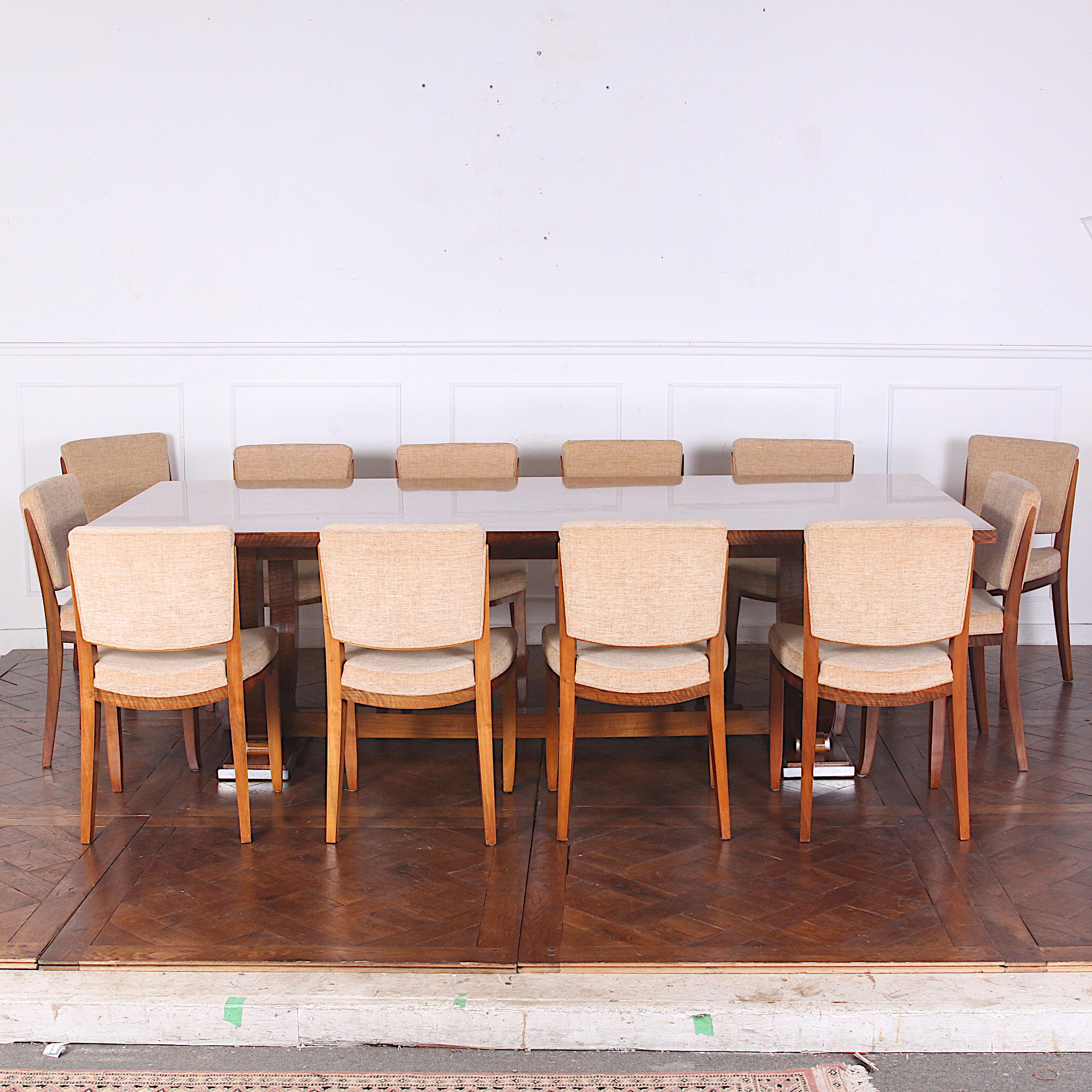 20th Century Set of Twelve French Art Deco Dining Chairs by 'Jules Leleu'