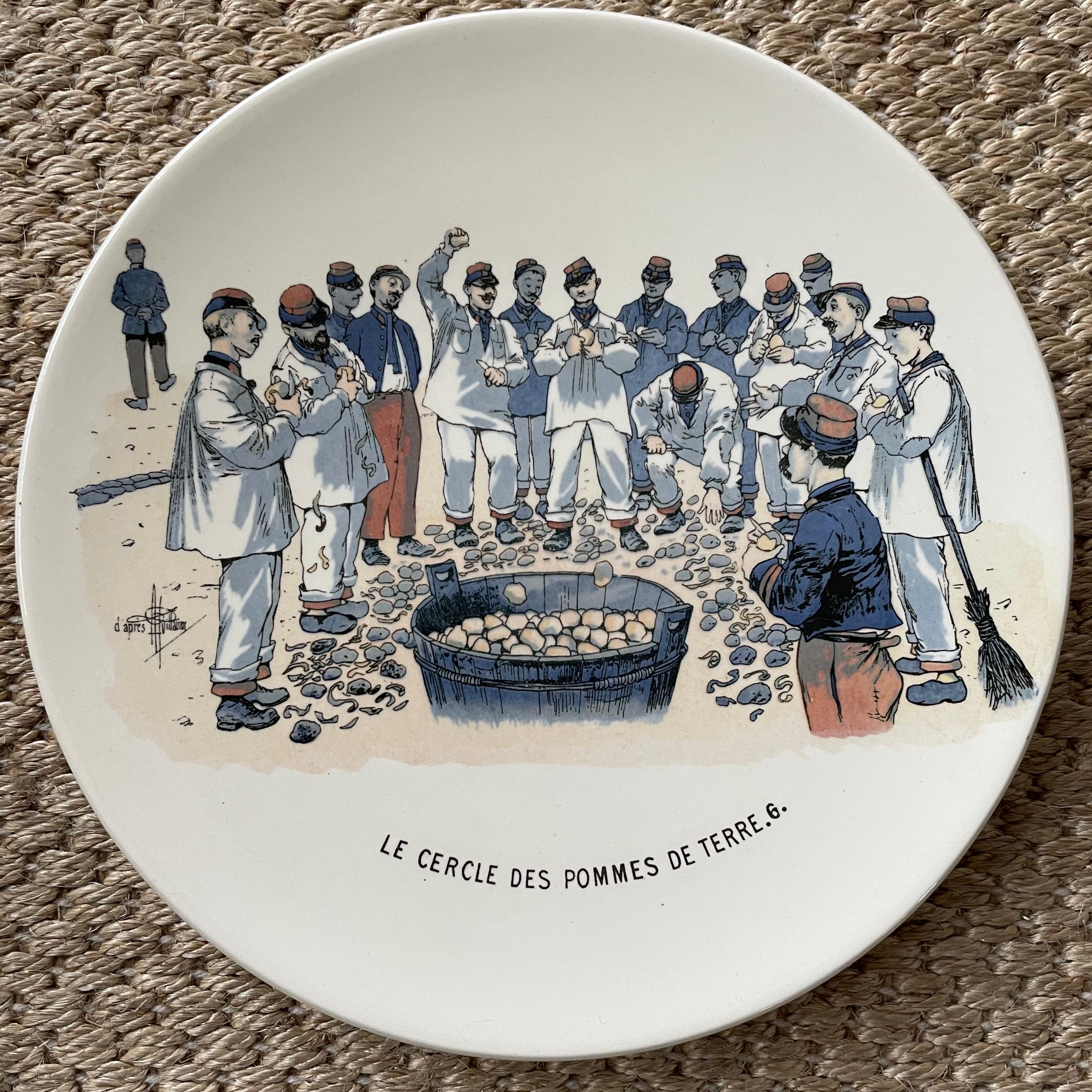 Set of Twelve French Creamware Military Plates For Sale 7