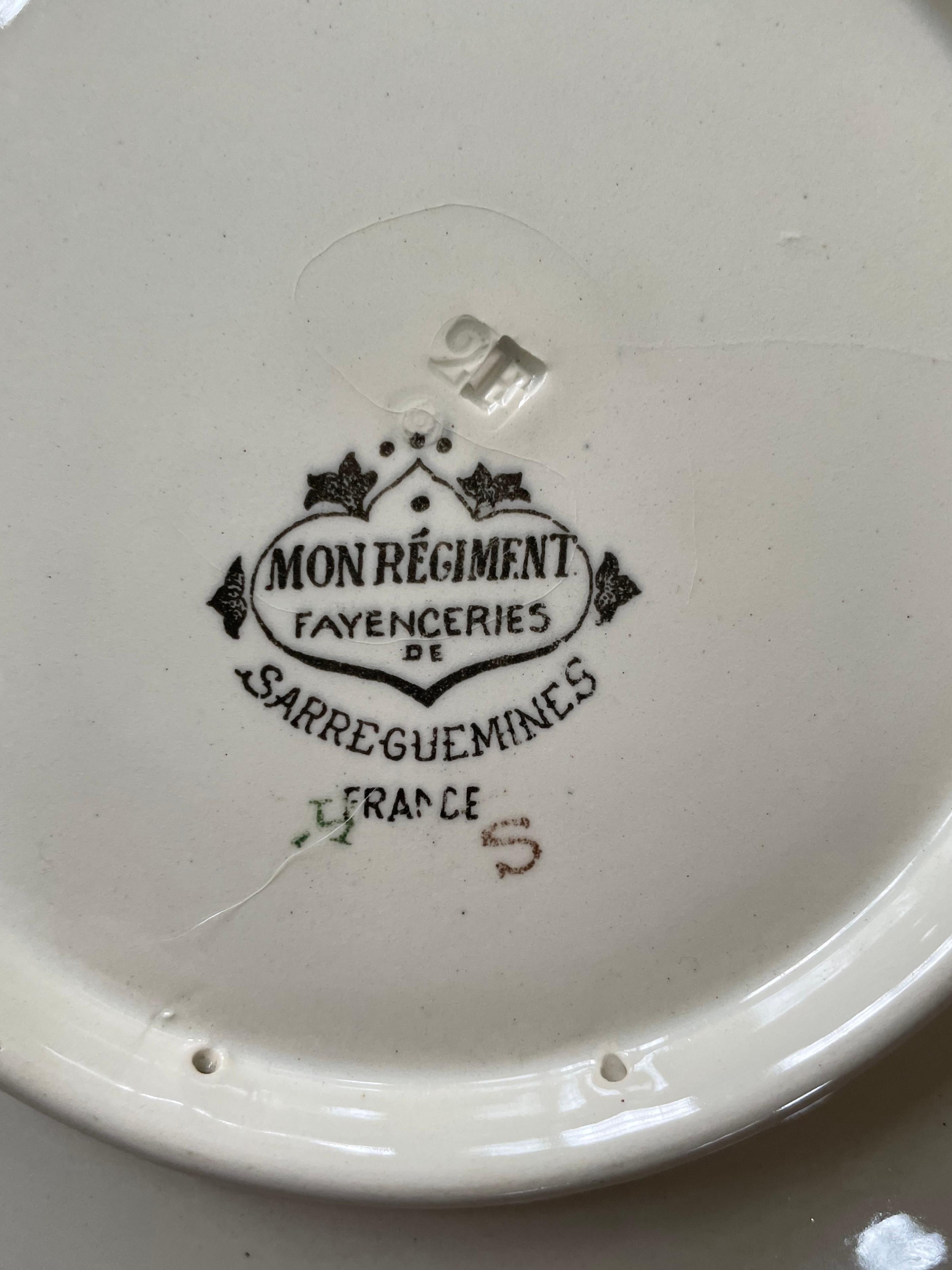 Set of Twelve French Creamware Military Plates For Sale 9
