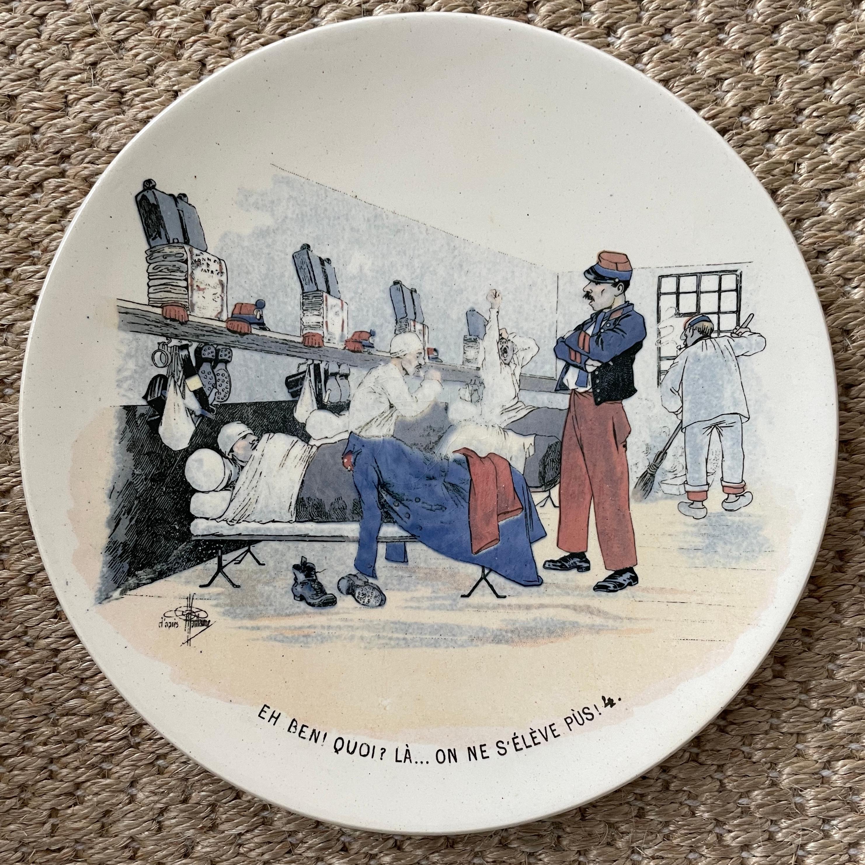 Set of Twelve French Creamware Military Plates For Sale 1
