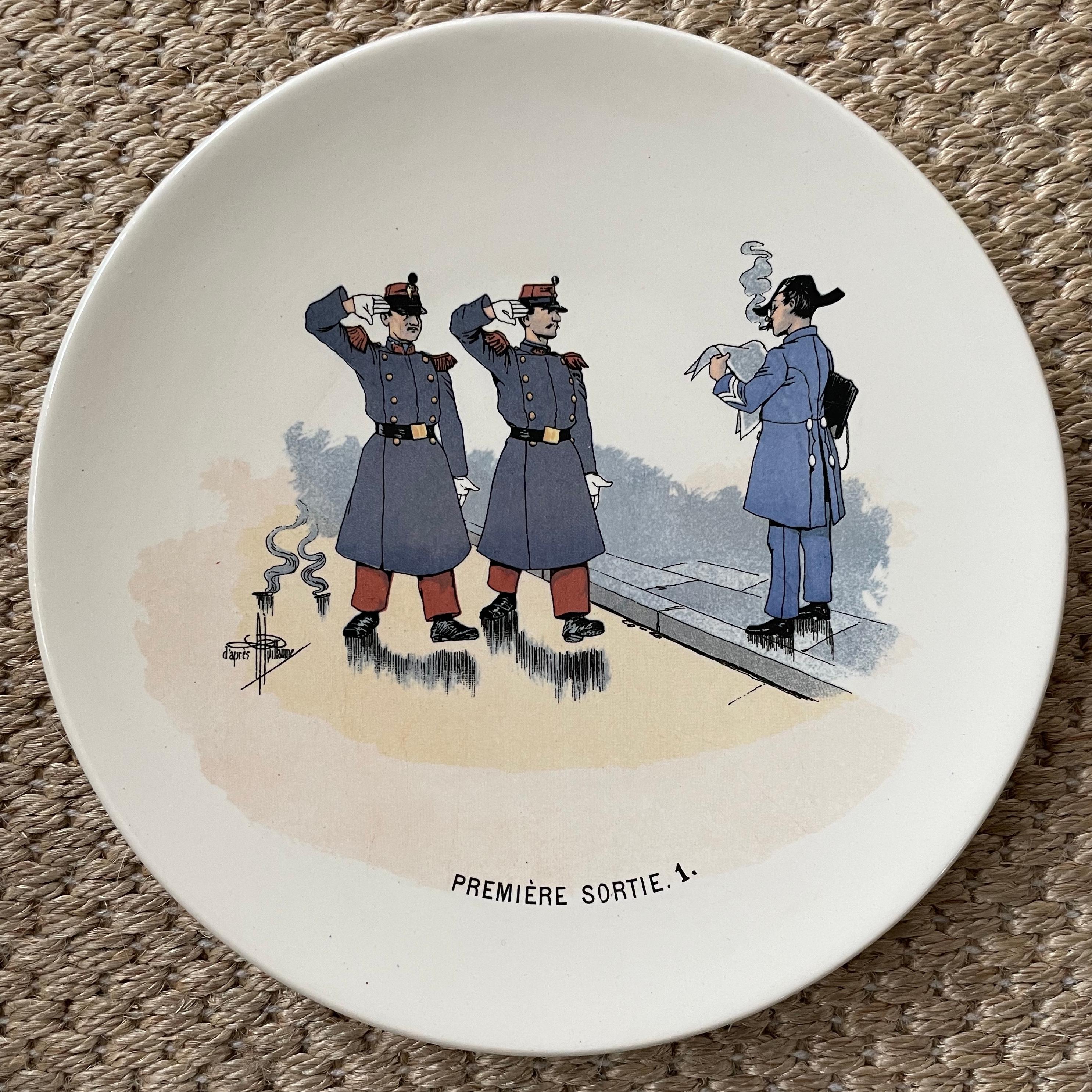 Set of Twelve French Creamware Military Plates For Sale 3