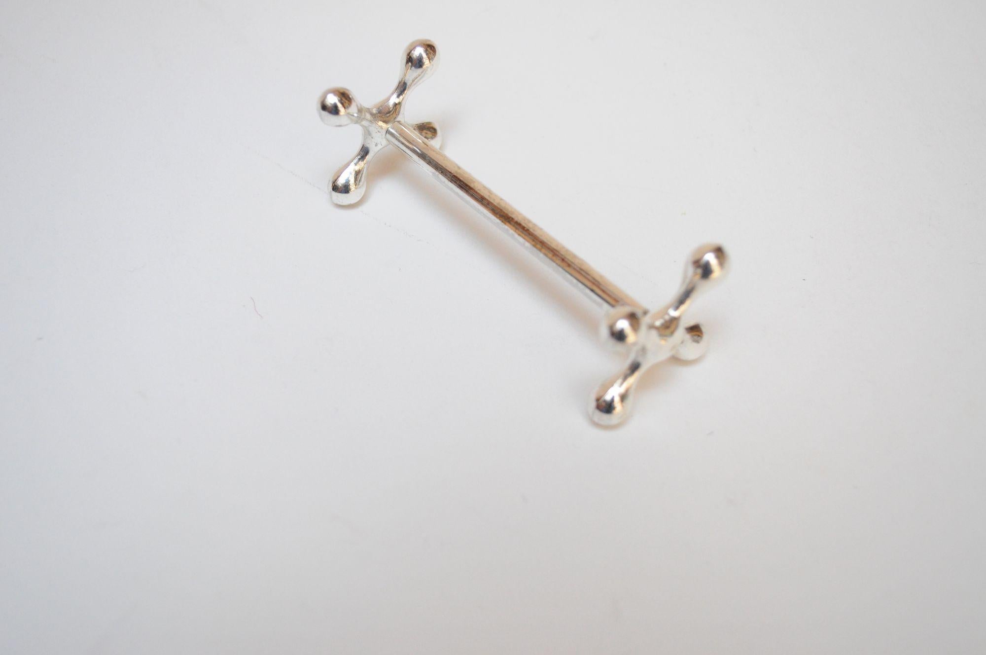 Set of Twelve Italian Art Deco Jax / X Form Mitred Silver-Plated Knife Rests For Sale 5