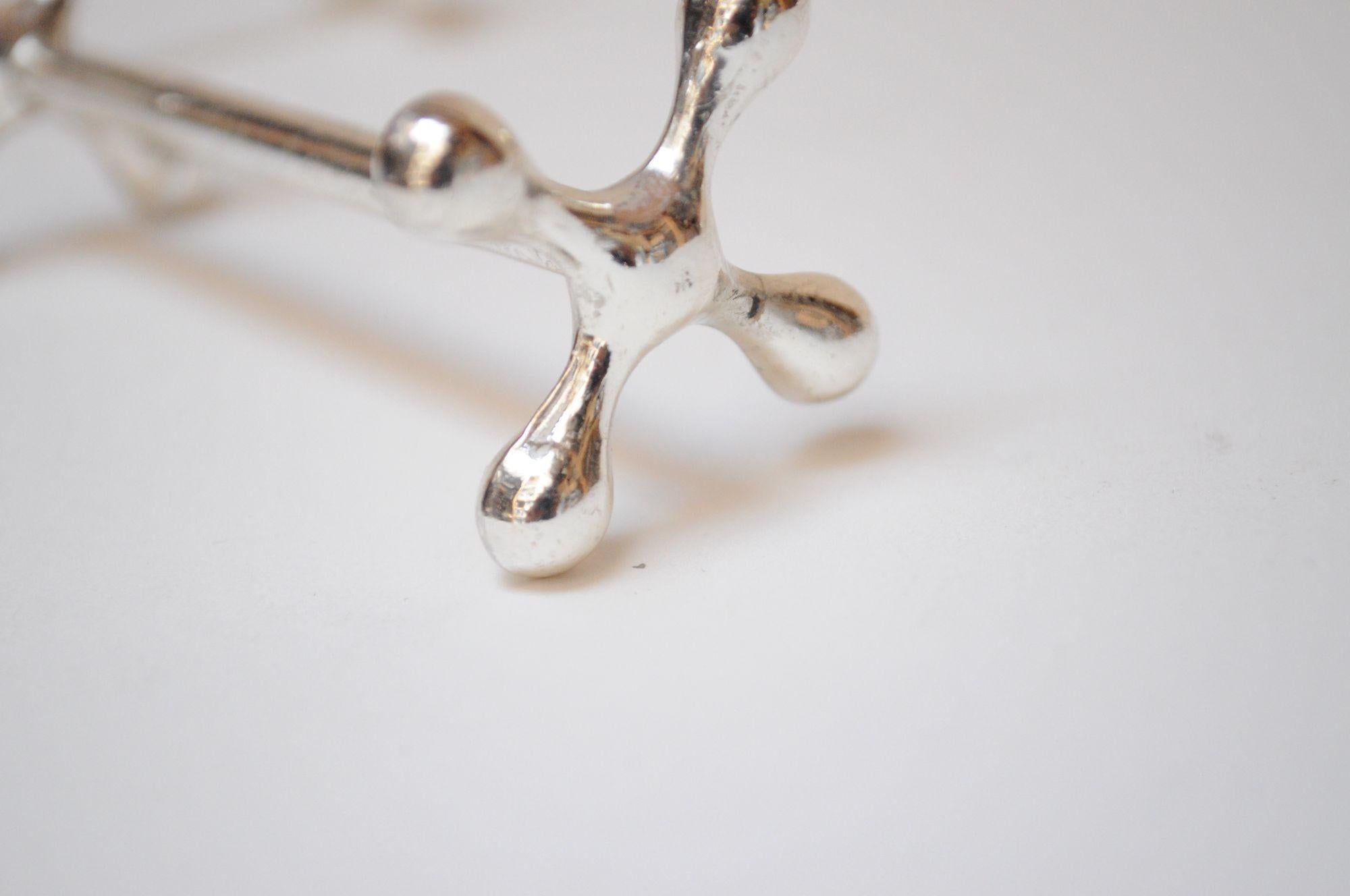 Set of Twelve Italian Art Deco Jax / X Form Mitred Silver-Plated Knife Rests For Sale 7