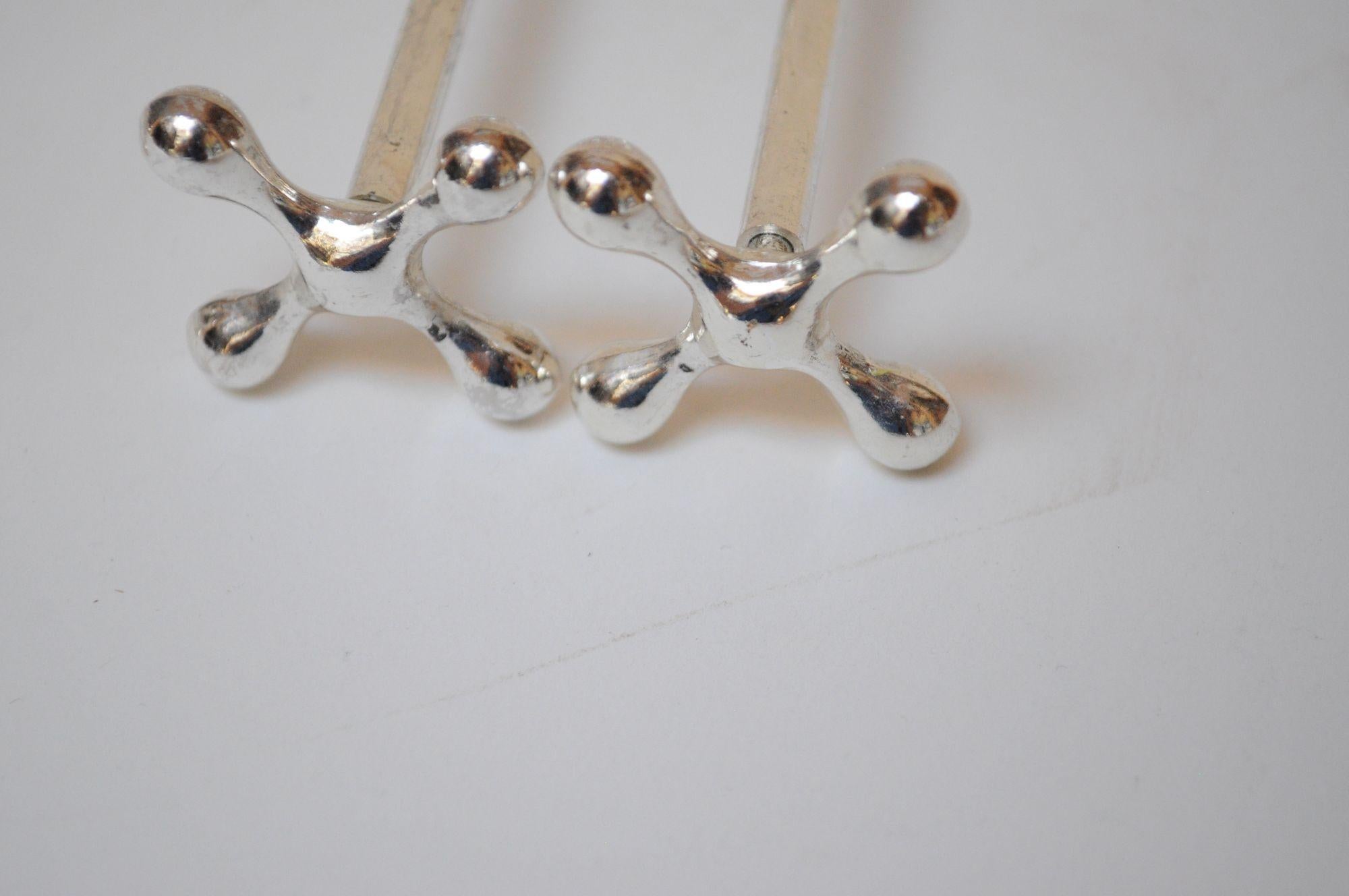 Set of Twelve Italian Art Deco Jax / X Form Mitred Silver-Plated Knife Rests For Sale 8