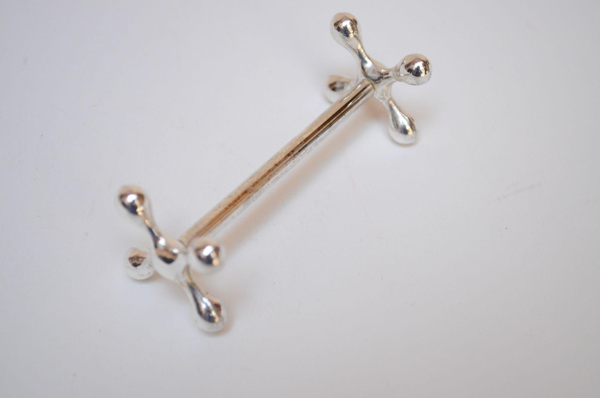 Set of Twelve Italian Art Deco Jax / X Form Mitred Silver-Plated Knife Rests For Sale 2