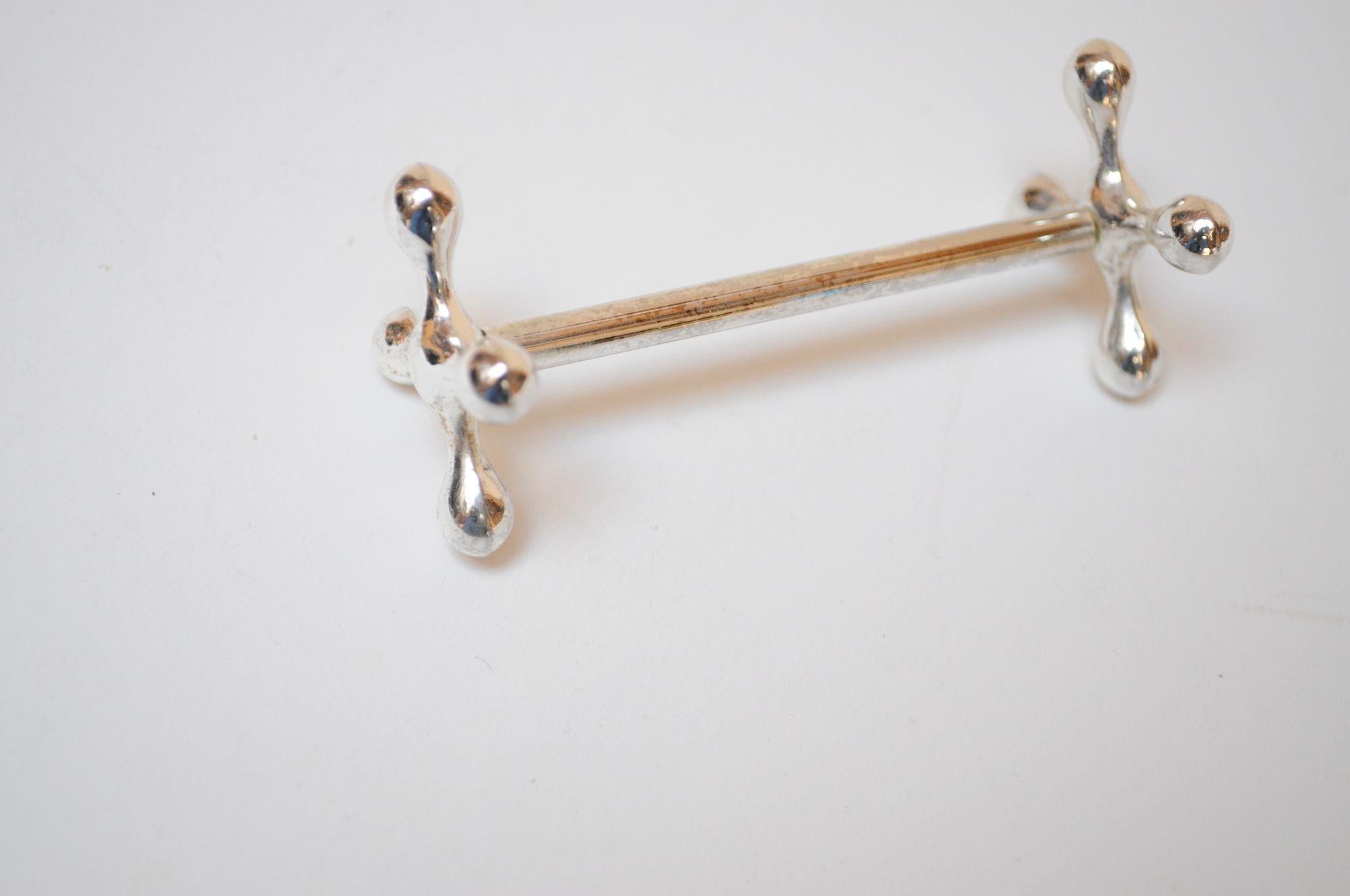 Set of Twelve Italian Art Deco Jax / X Form Mitred Silver-Plated Knife Rests For Sale 3