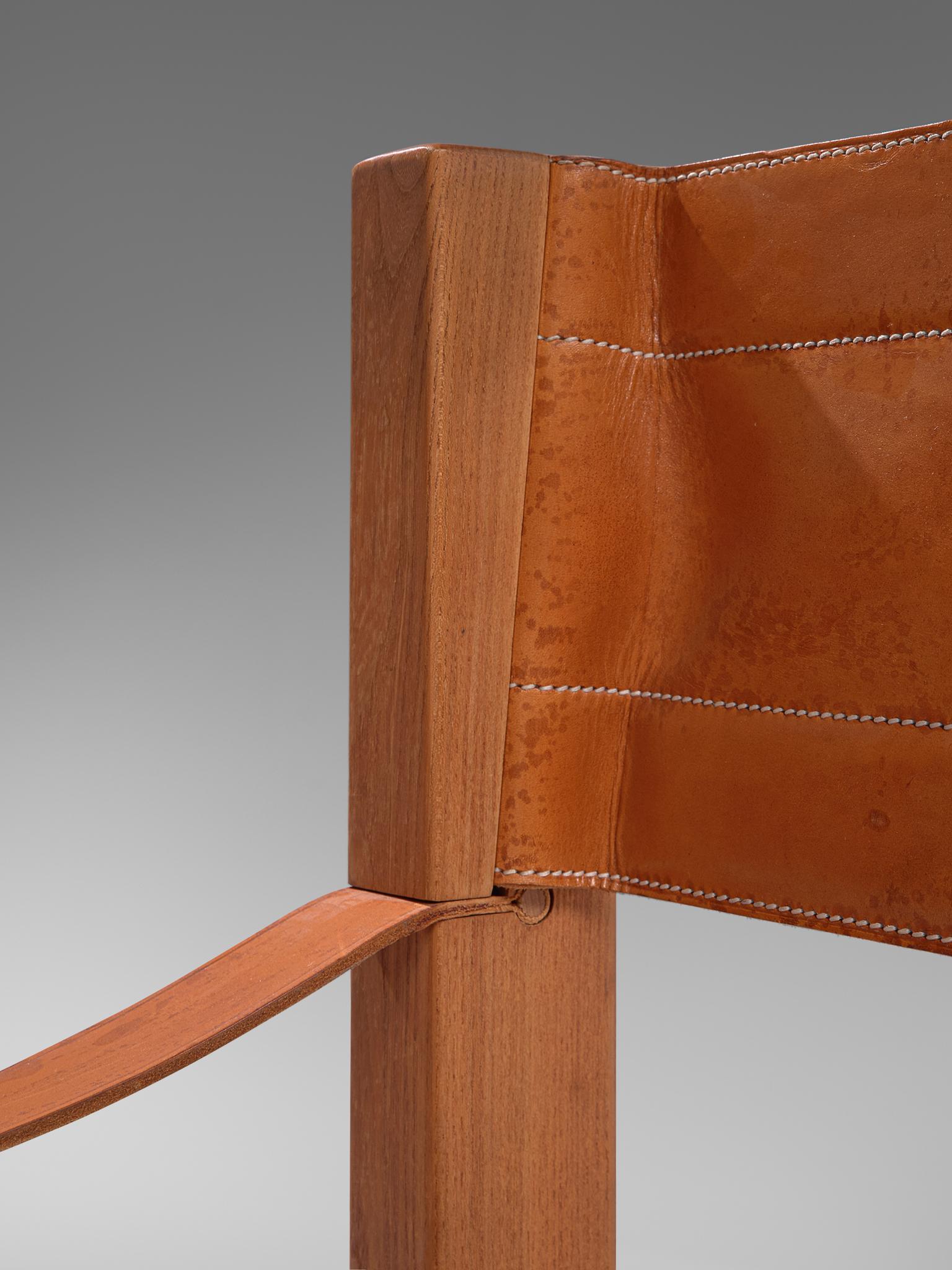 Set of Twelve Pierre Chapo 'S371' Grand Chairs in Cognac Leather 4