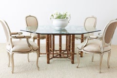 Set of Twelve French Louis XV Style Silvered Dining Armchairs