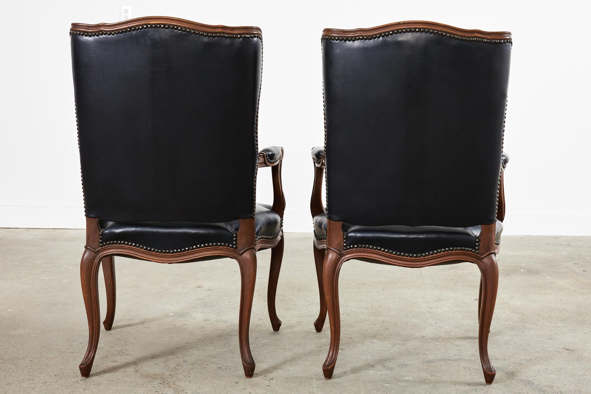 Set of Twelve French Louis XV Style Walnut Dining Chairs 5