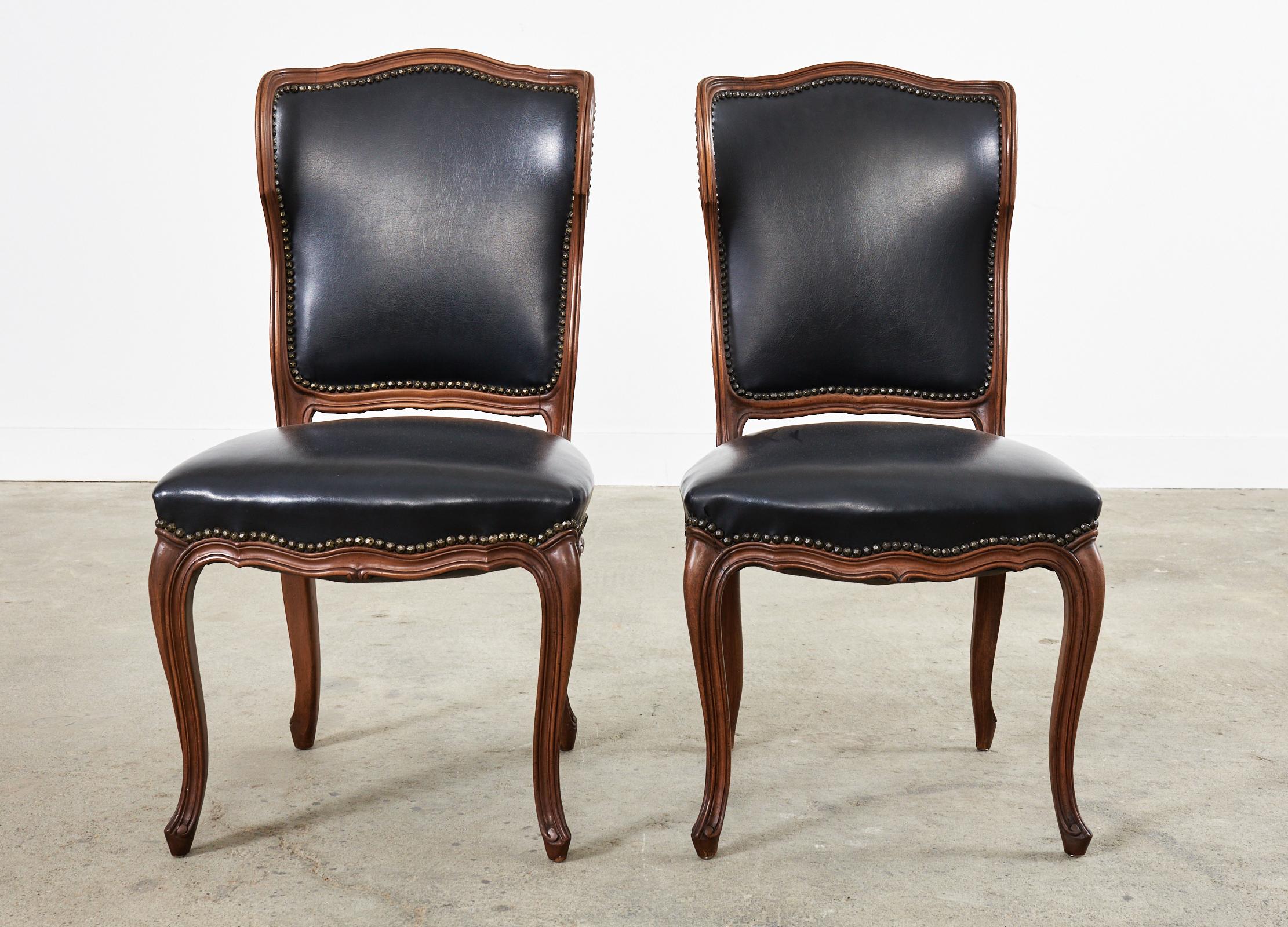 Set of Twelve French Louis XV Style Walnut Dining Chairs For Sale 11
