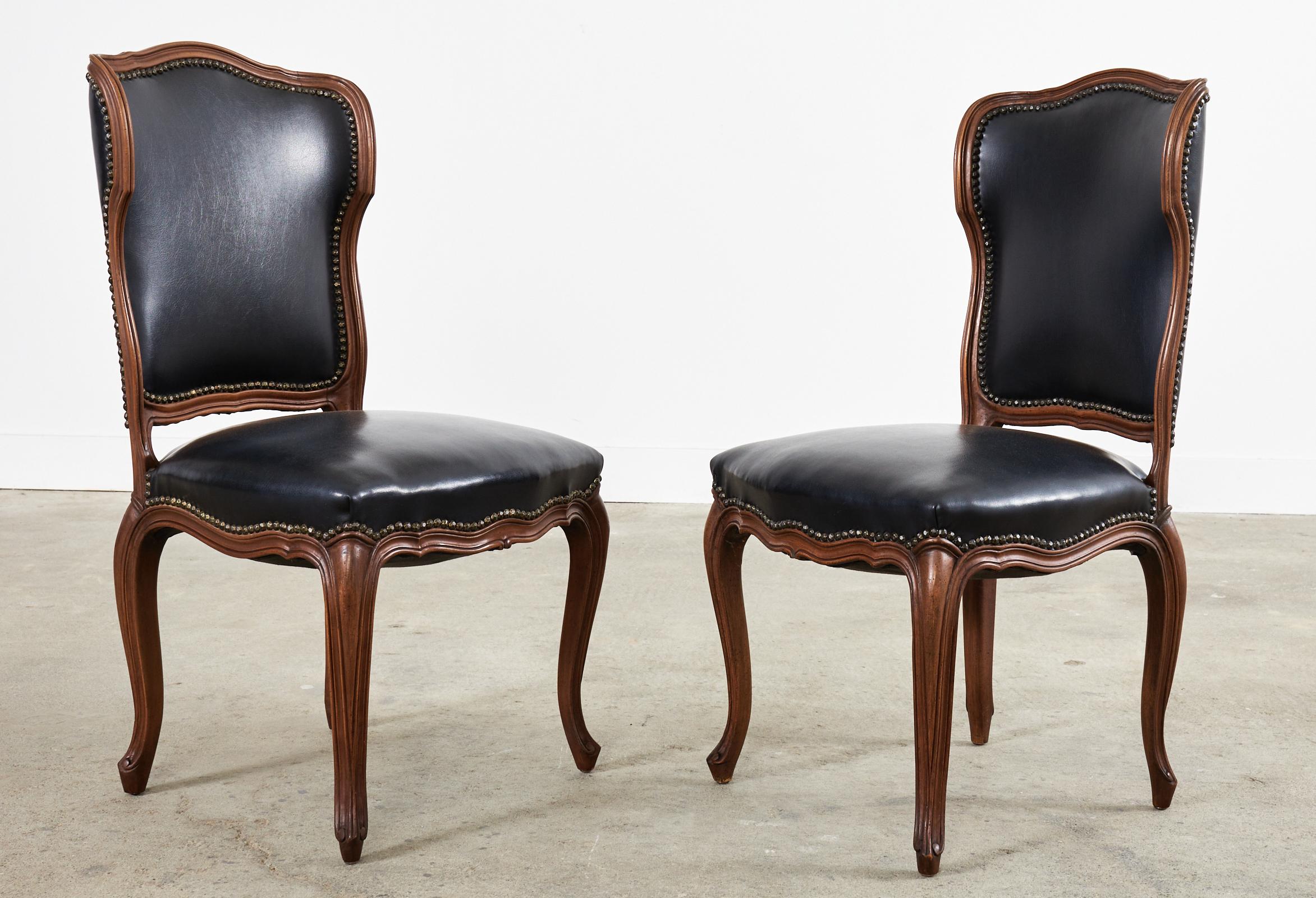 Set of Twelve French Louis XV Style Walnut Dining Chairs For Sale 12