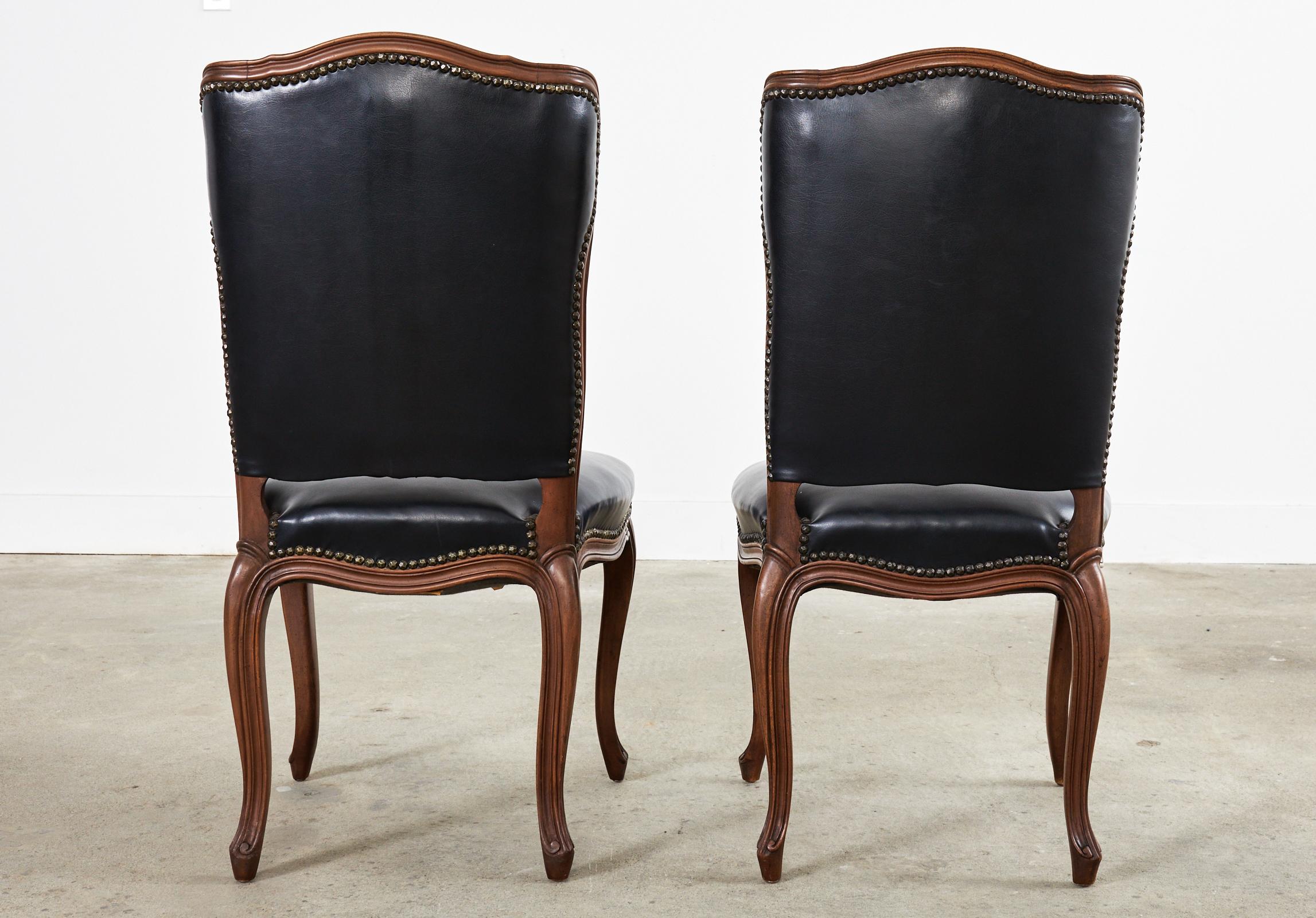 Set of Twelve French Louis XV Style Walnut Dining Chairs 12