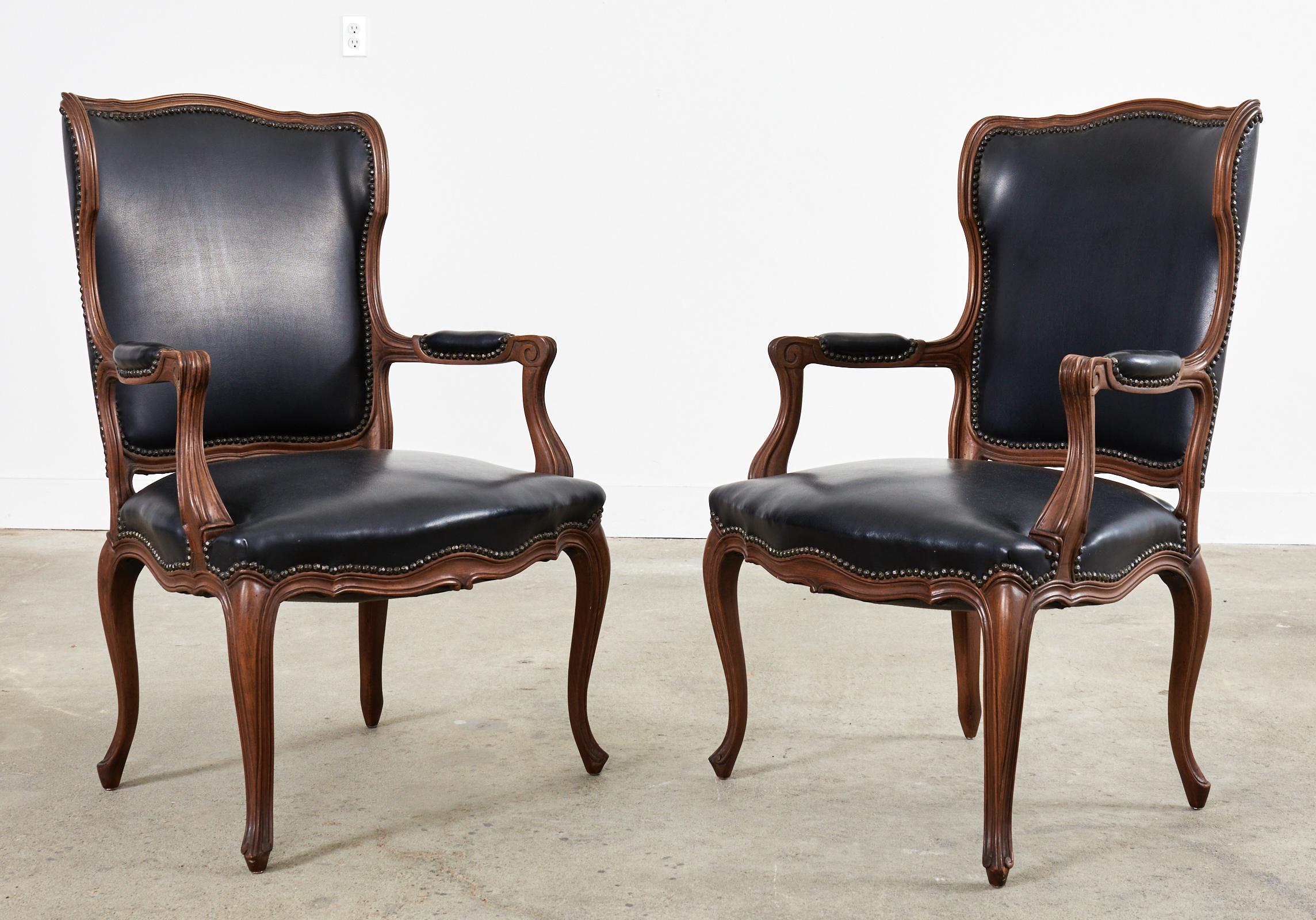 20th Century Set of Twelve French Louis XV Style Walnut Dining Chairs For Sale