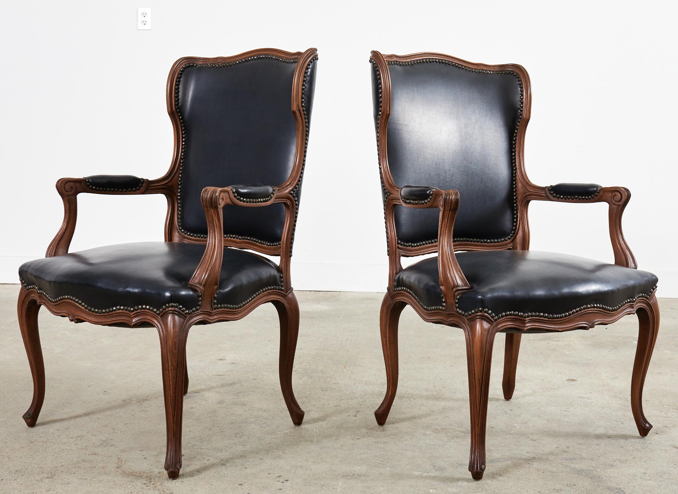 Set of Twelve French Louis XV Style Walnut Dining Chairs For Sale 1