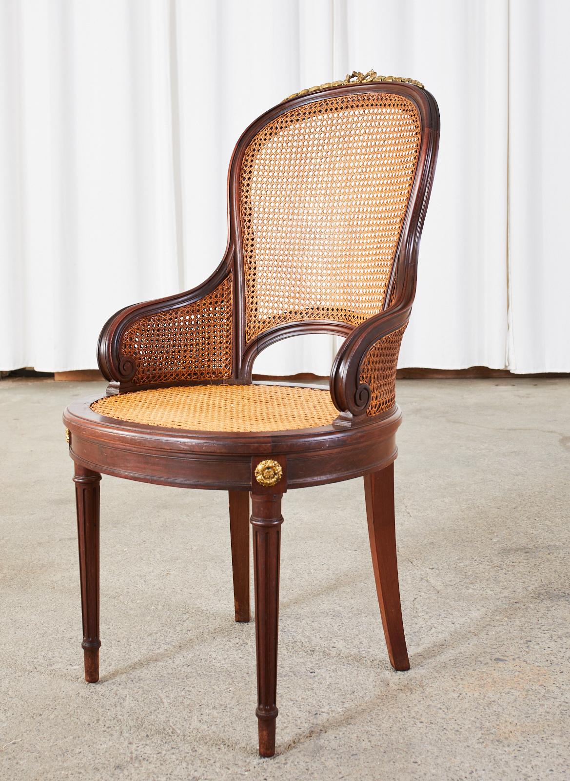 Set of Twelve French Louis XVI Style Caned Dining Chairs 4