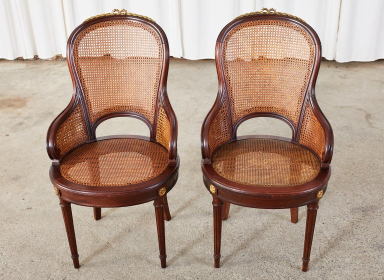 Set of Twelve French Louis XVI Style Caned Dining Chairs 13