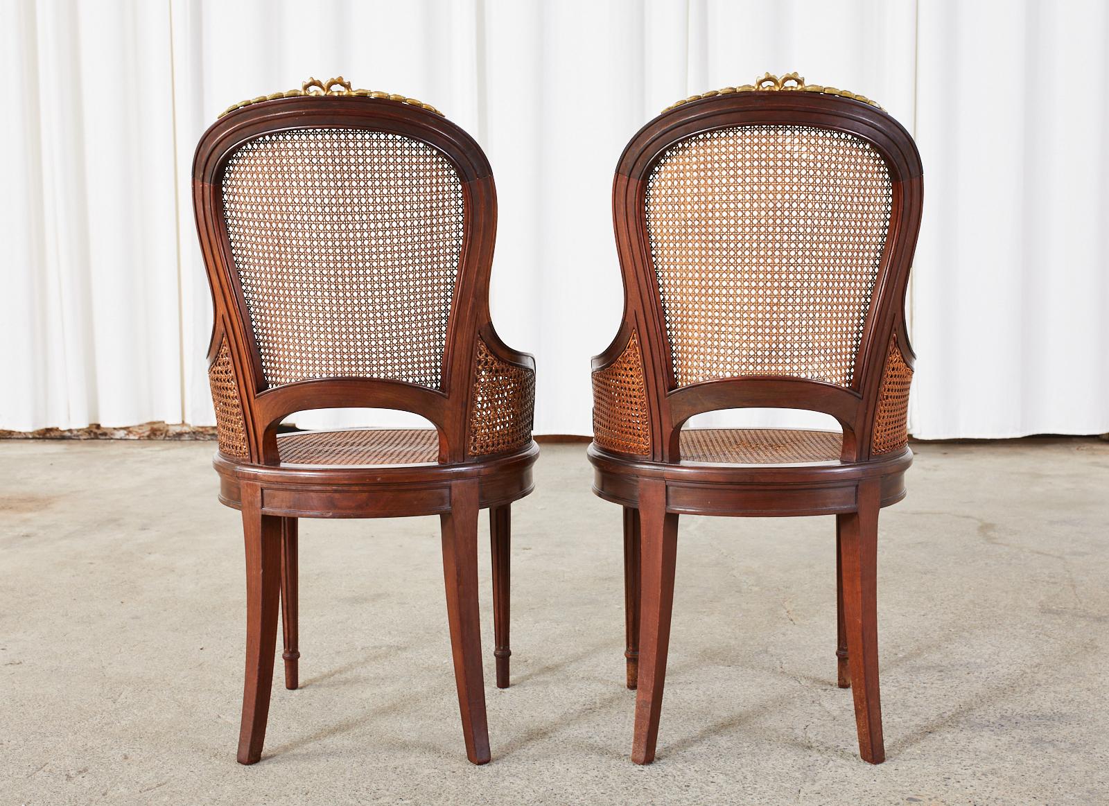 Set of Twelve French Louis XVI Style Caned Dining Chairs 14