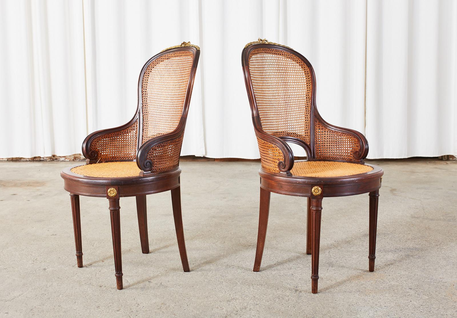 19th Century Set of Twelve French Louis XVI Style Caned Dining Chairs