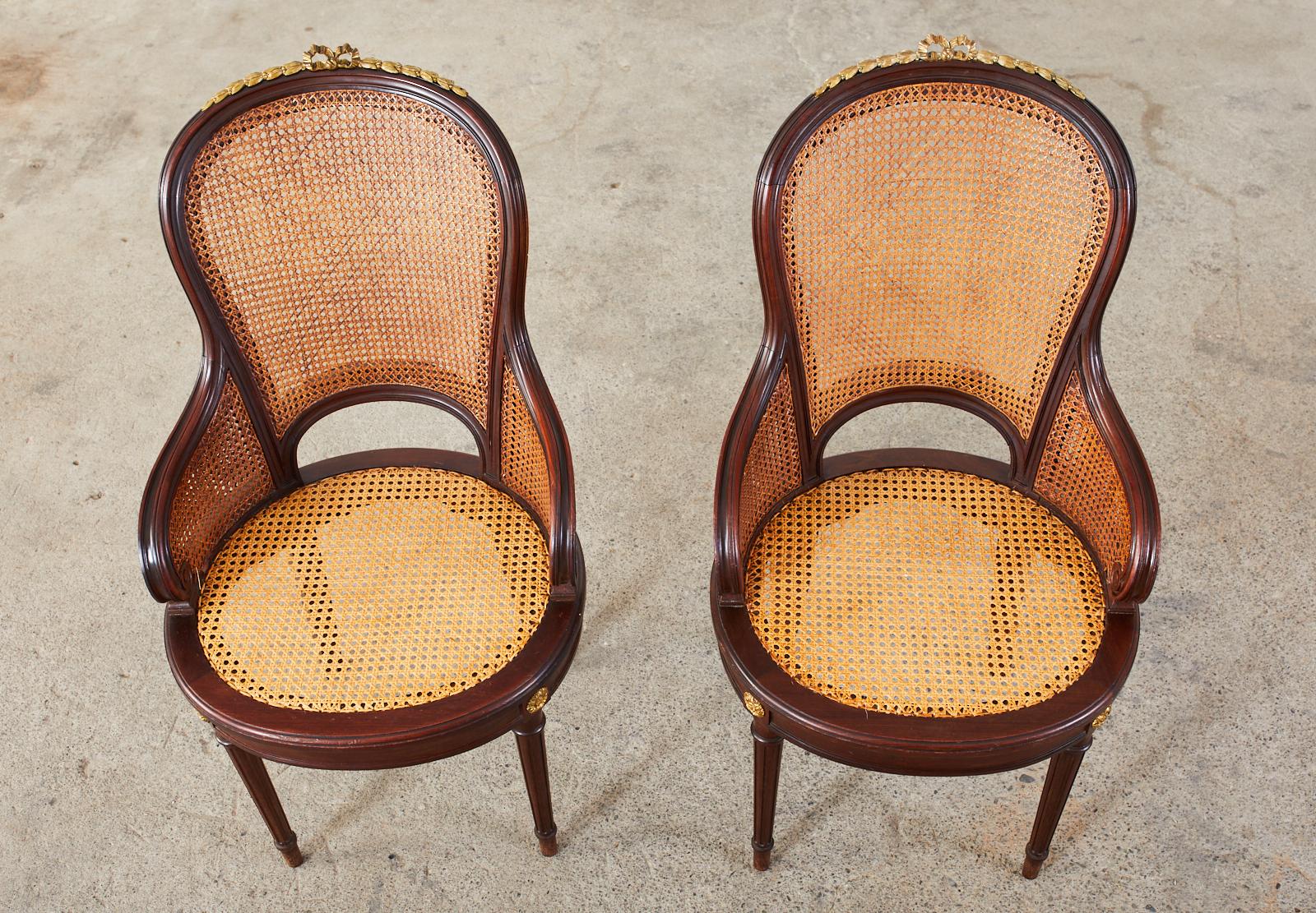 Set of Twelve French Louis XVI Style Caned Dining Chairs 1