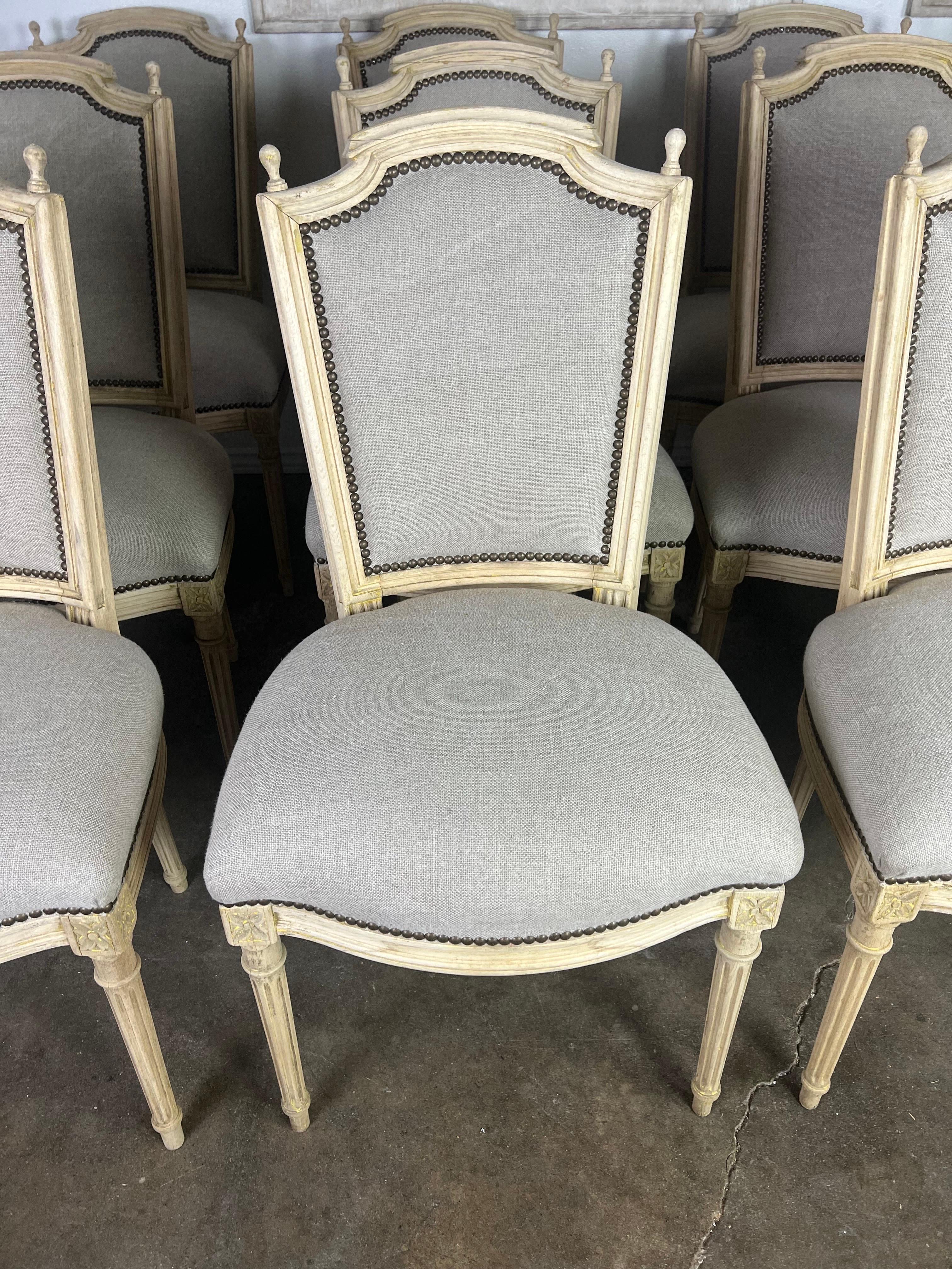 Mid-20th Century Set of Twelve French Louis XVI Style Dining Chairs, circa 1930s