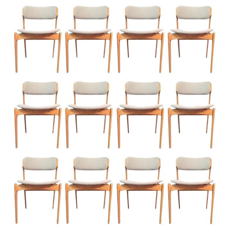 Twelve Fully Restored Erik Buch Dining Chairs Custom Reupholstery Included