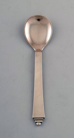 Set of Twelve Georg Jensen Sterling Silver Pyramid Sorbet Spoons