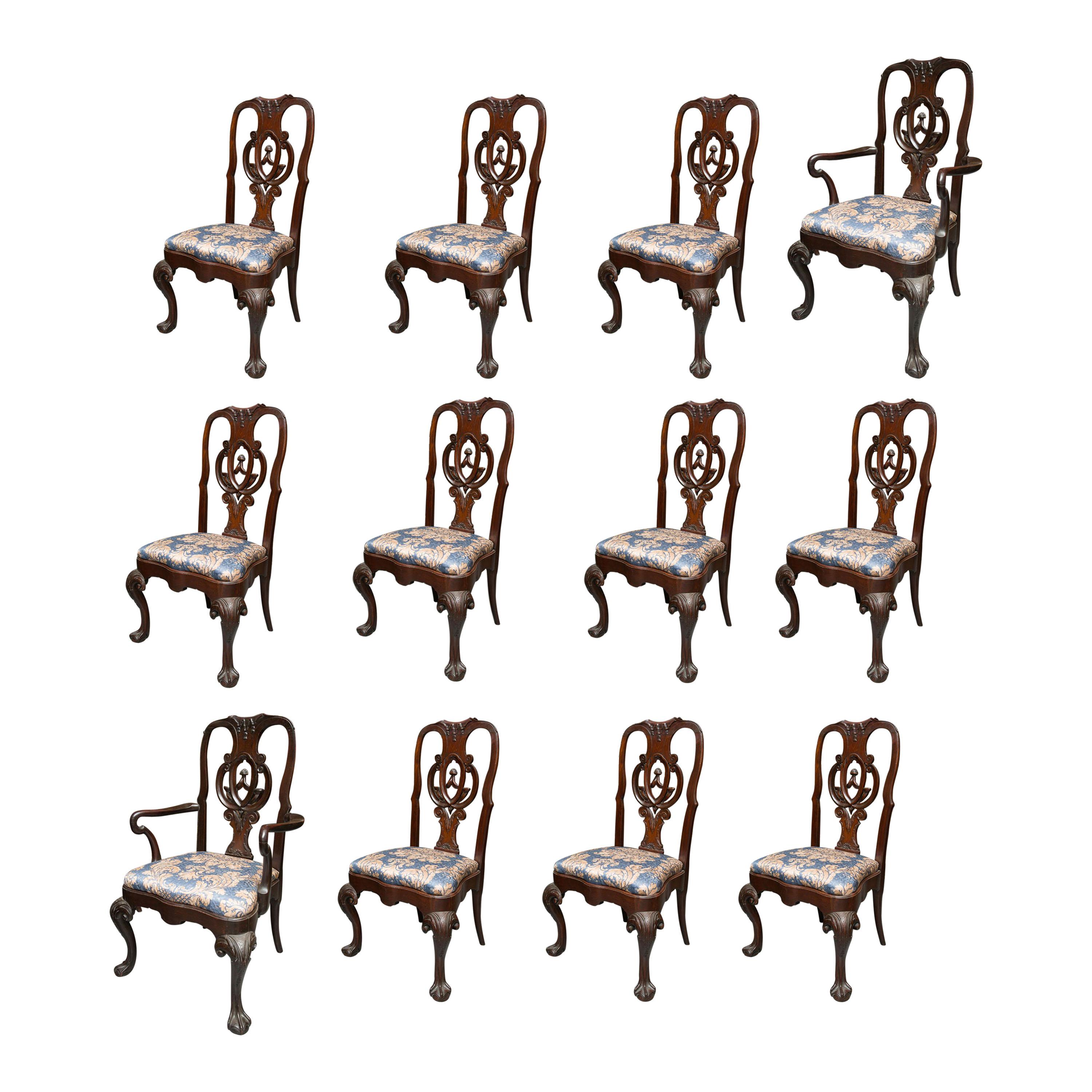 Set of Twelve George II Style Dining Chairs
